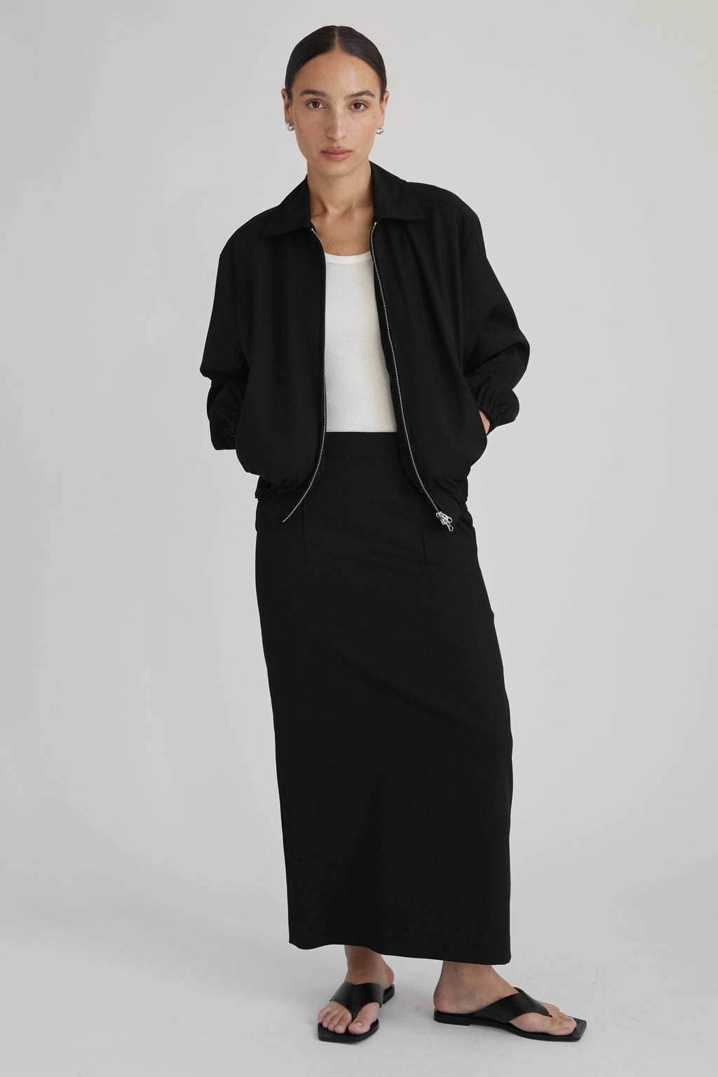 Wool Bomber Jacket - Almina Concept 