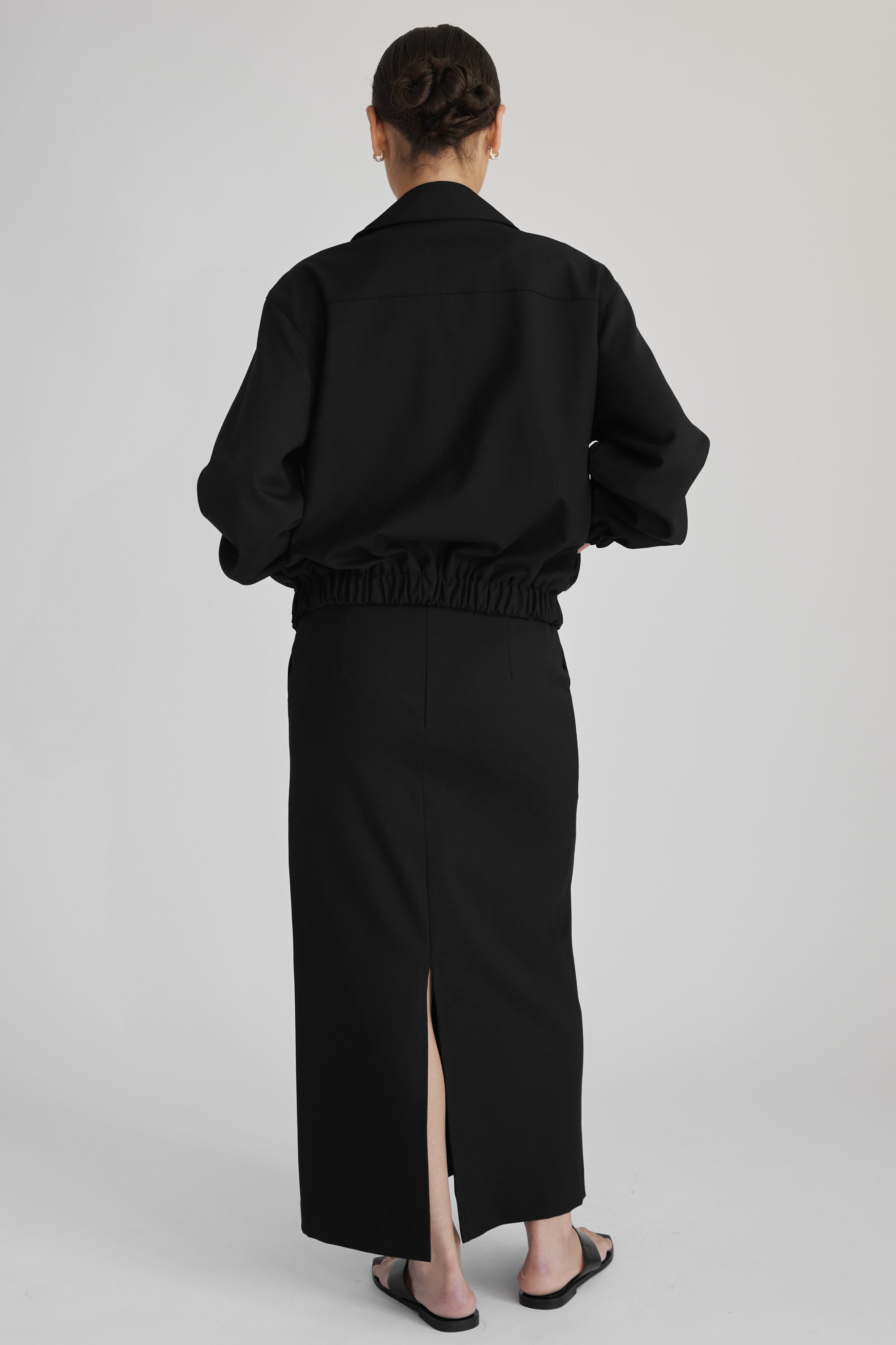 Wool Bomber Jacket - Almina Concept 