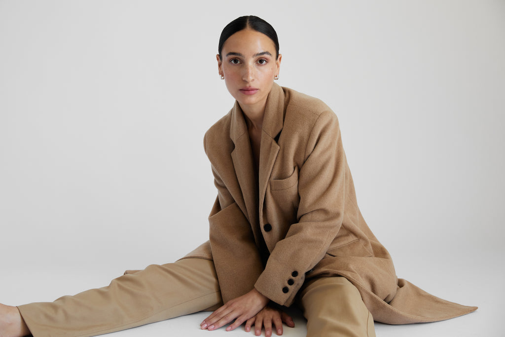 Long Wool Cashmere Coat - Almina Concept 