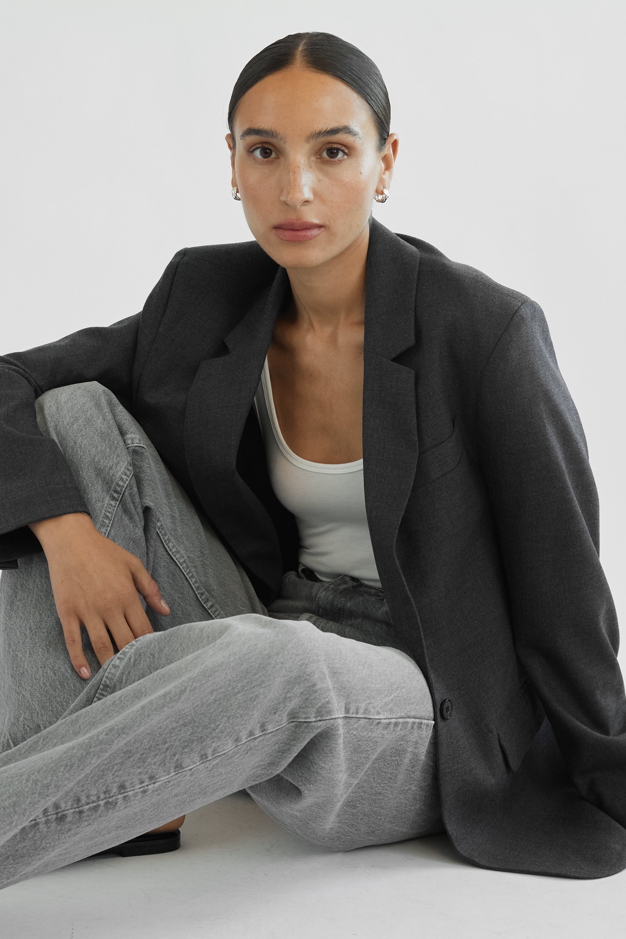Oversized Wool Blazer - Almina Concept 
