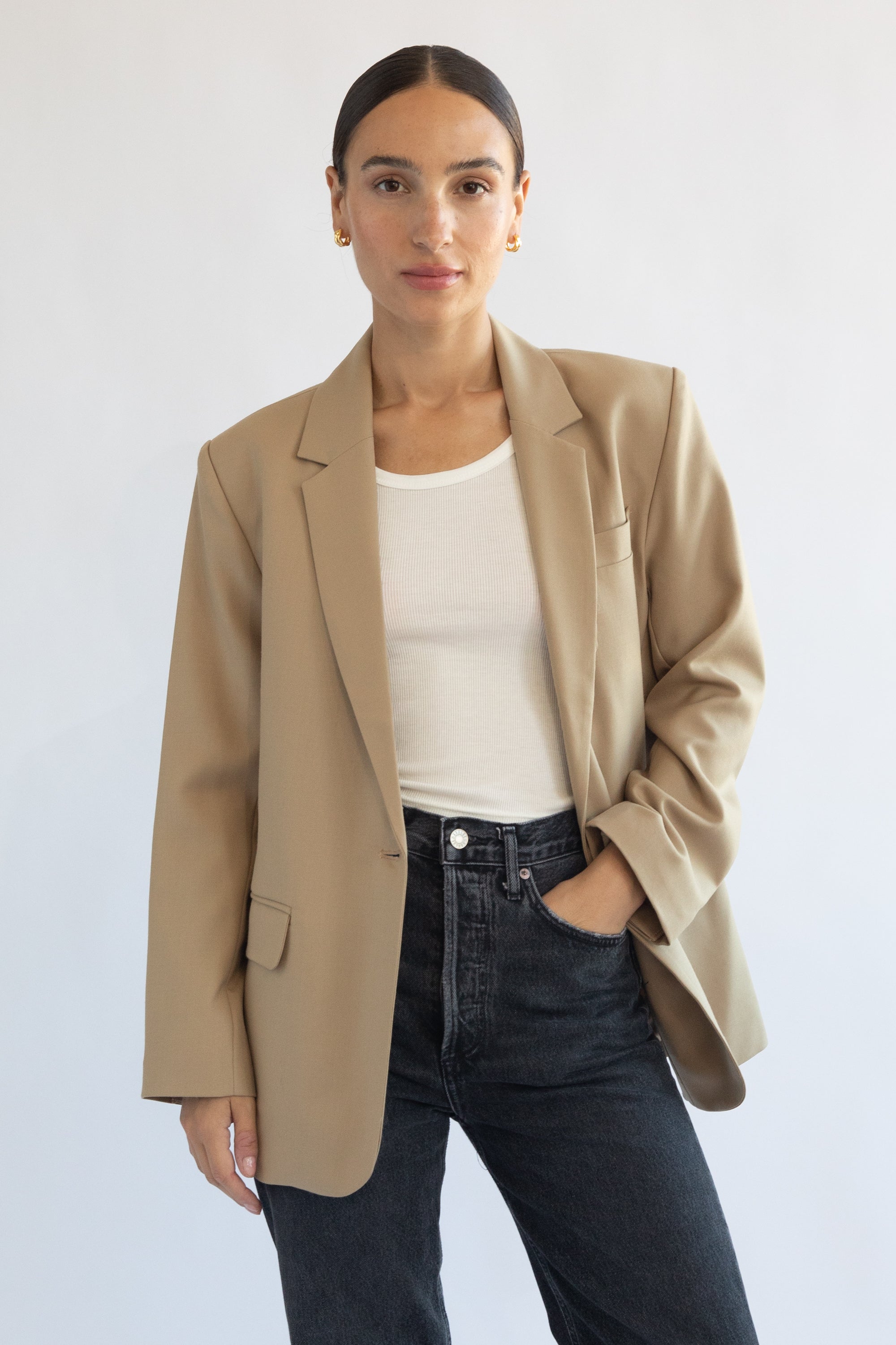 Oversized Wool Blazer - Almina Concept 