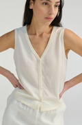 Knit Button Closure Vest - Almina Concept 