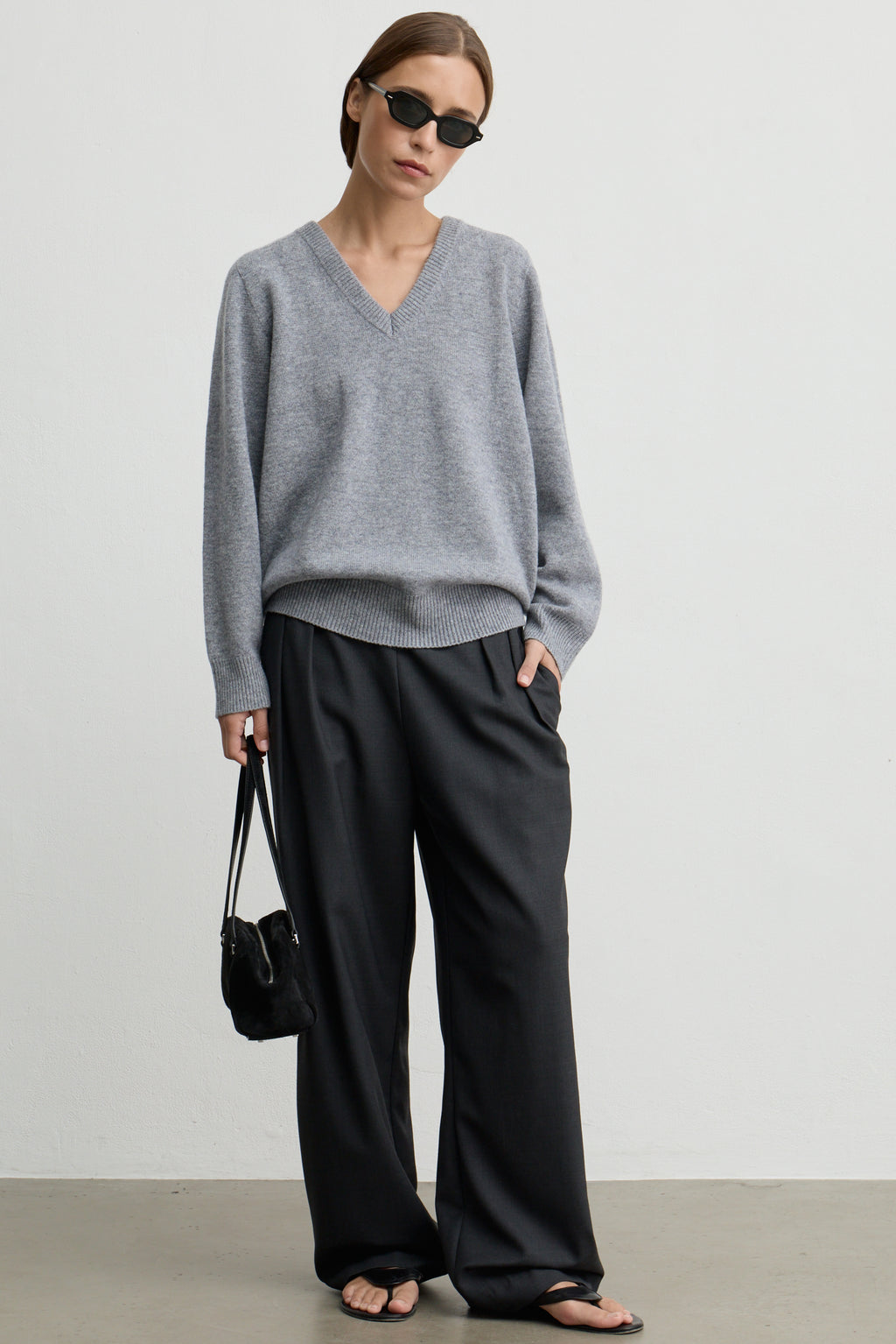 Waist Tie Wool Trousers
