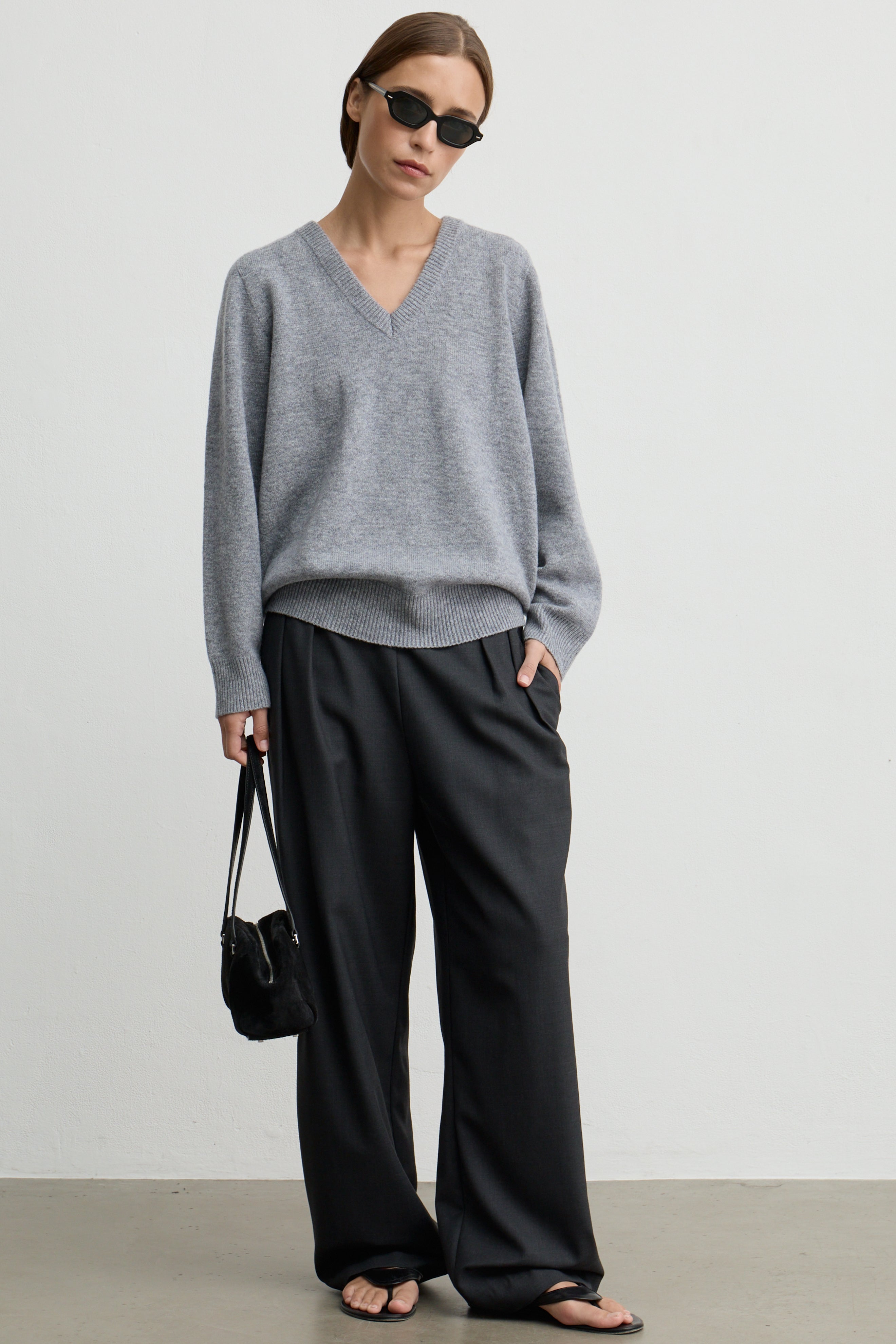 Waist Tie Wool Trousers