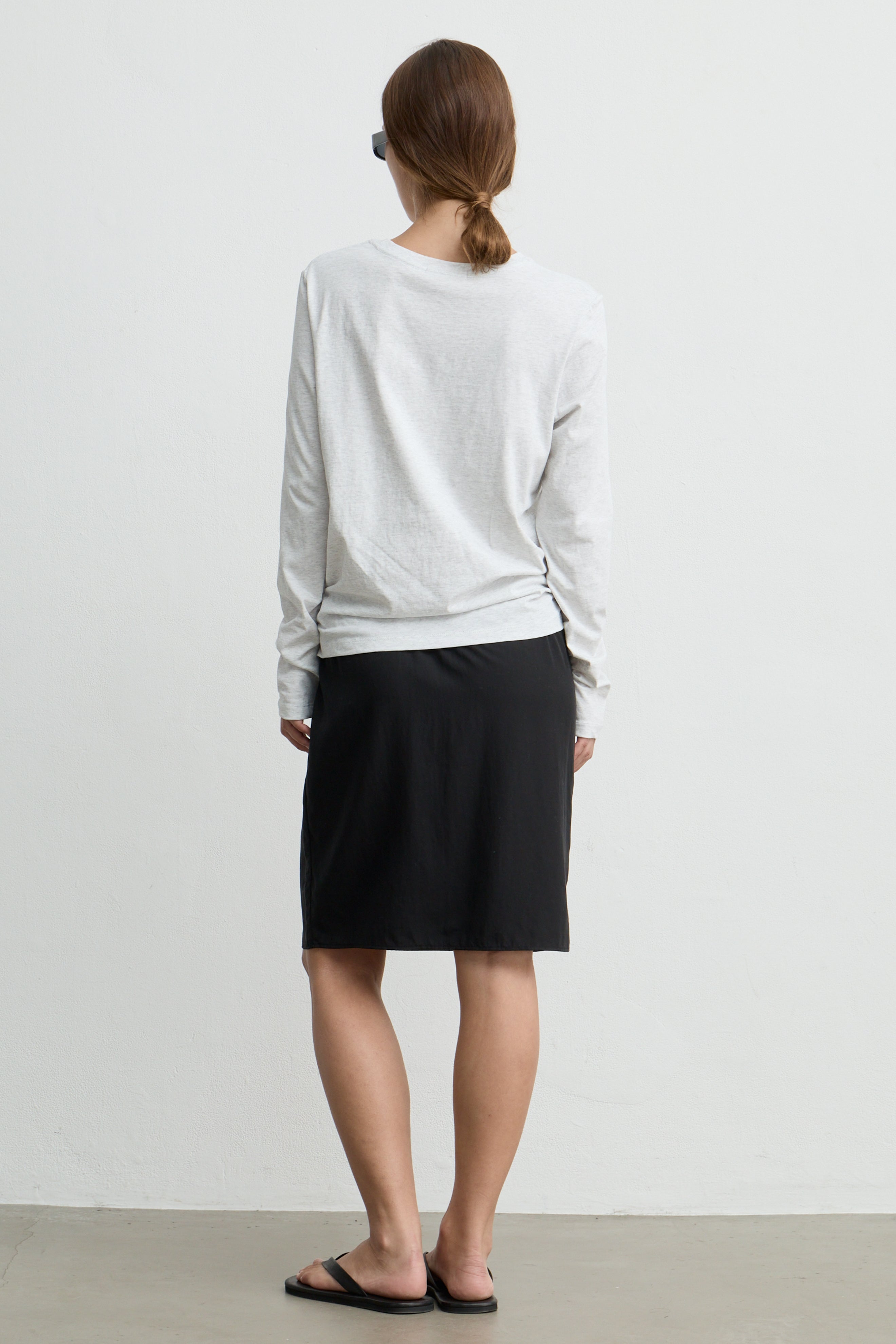 Pleated Tencel Midi Skirt