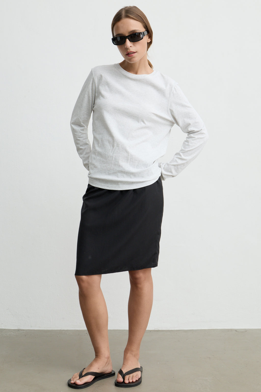Pleated Tencel Midi Skirt