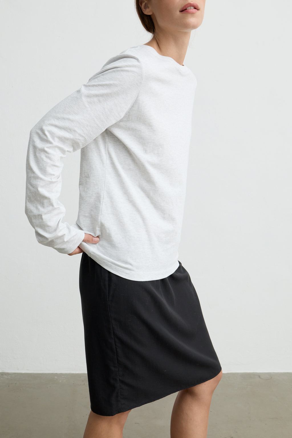 Pleated Tencel Midi Skirt