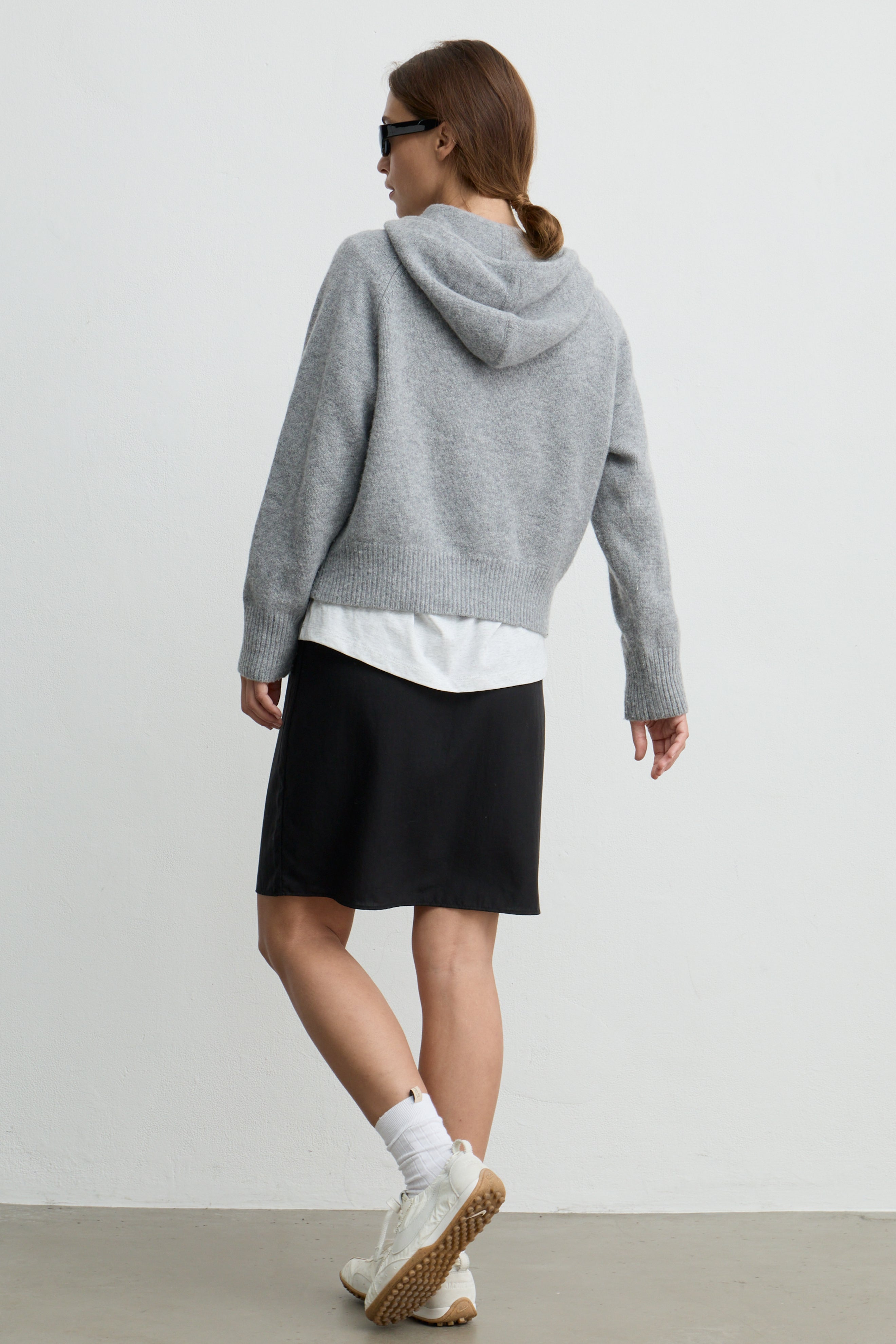 Wool Hoodie Zip Up Sweater