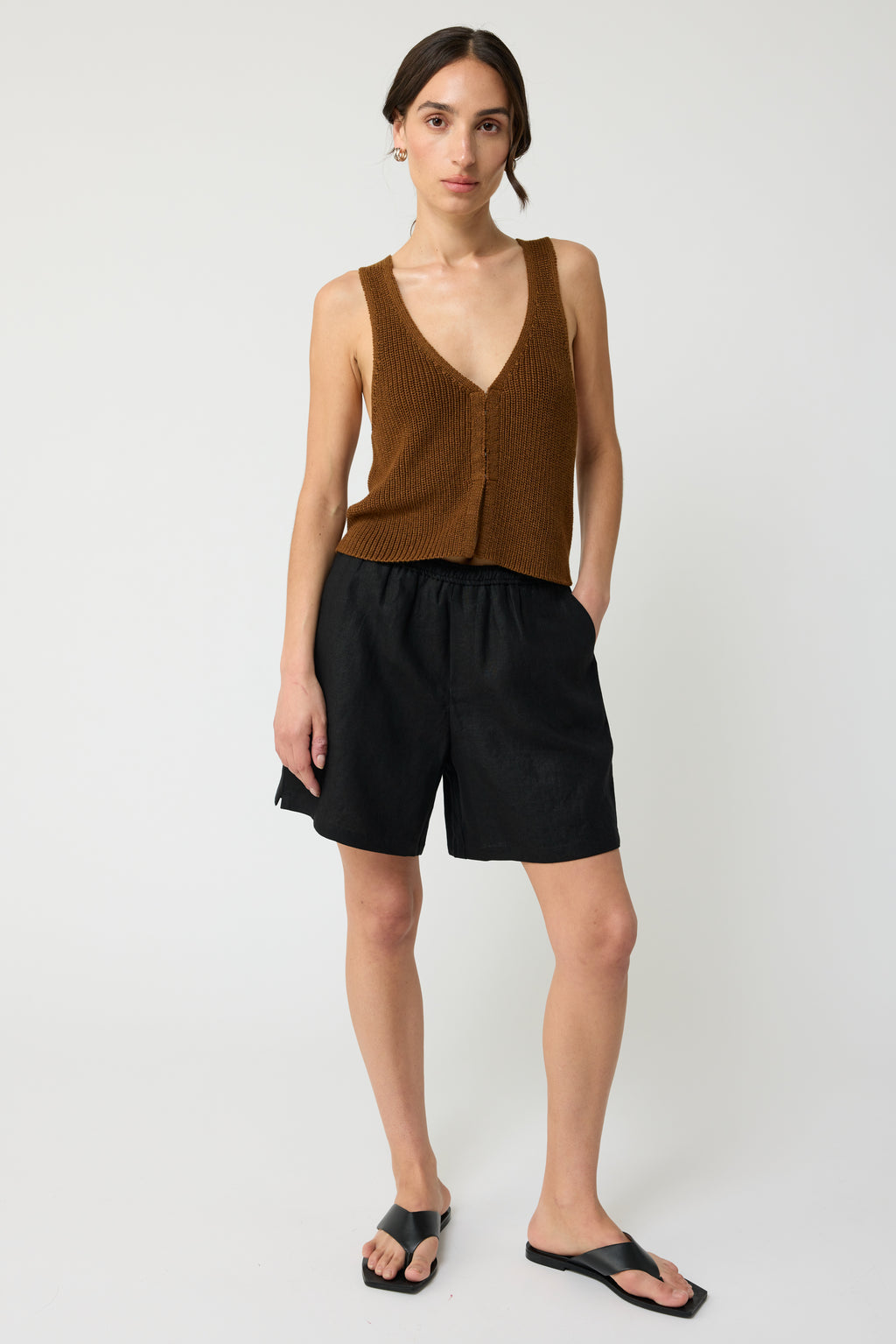 Knit V Neck Vest - Almina Concept 