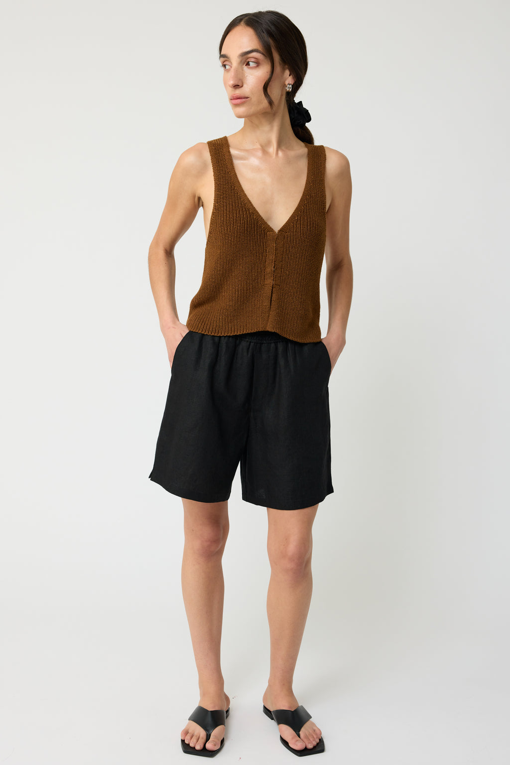 Knit V Neck Vest - Almina Concept 