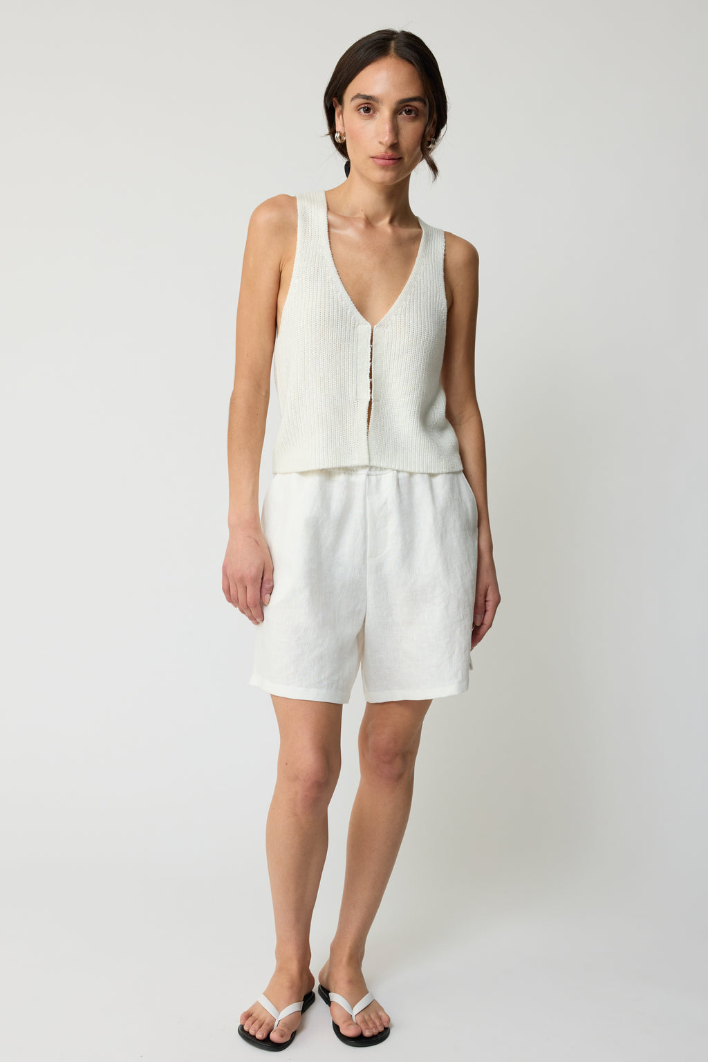 Knit V Neck Vest - Almina Concept 
