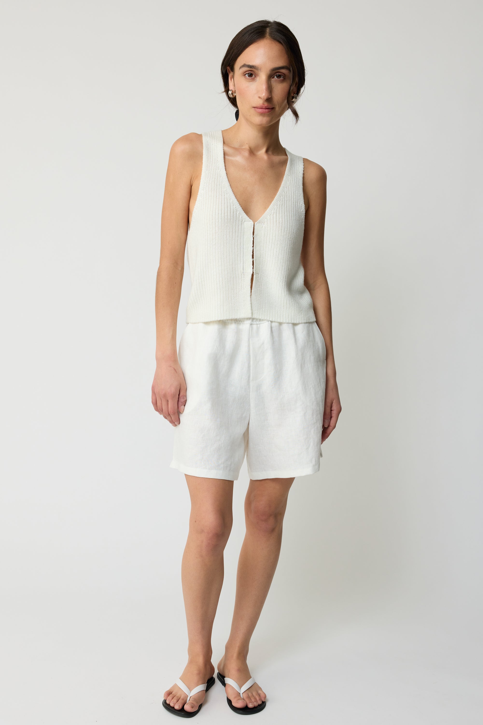 Knit V Neck Vest - Almina Concept 