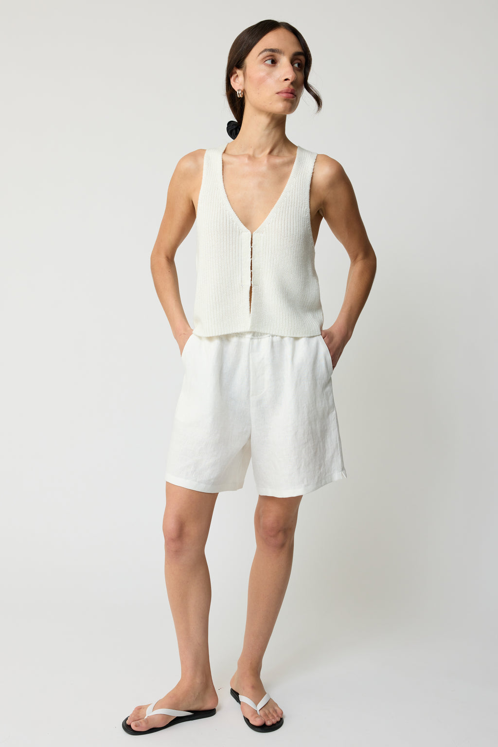 Knit V Neck Vest - Almina Concept 