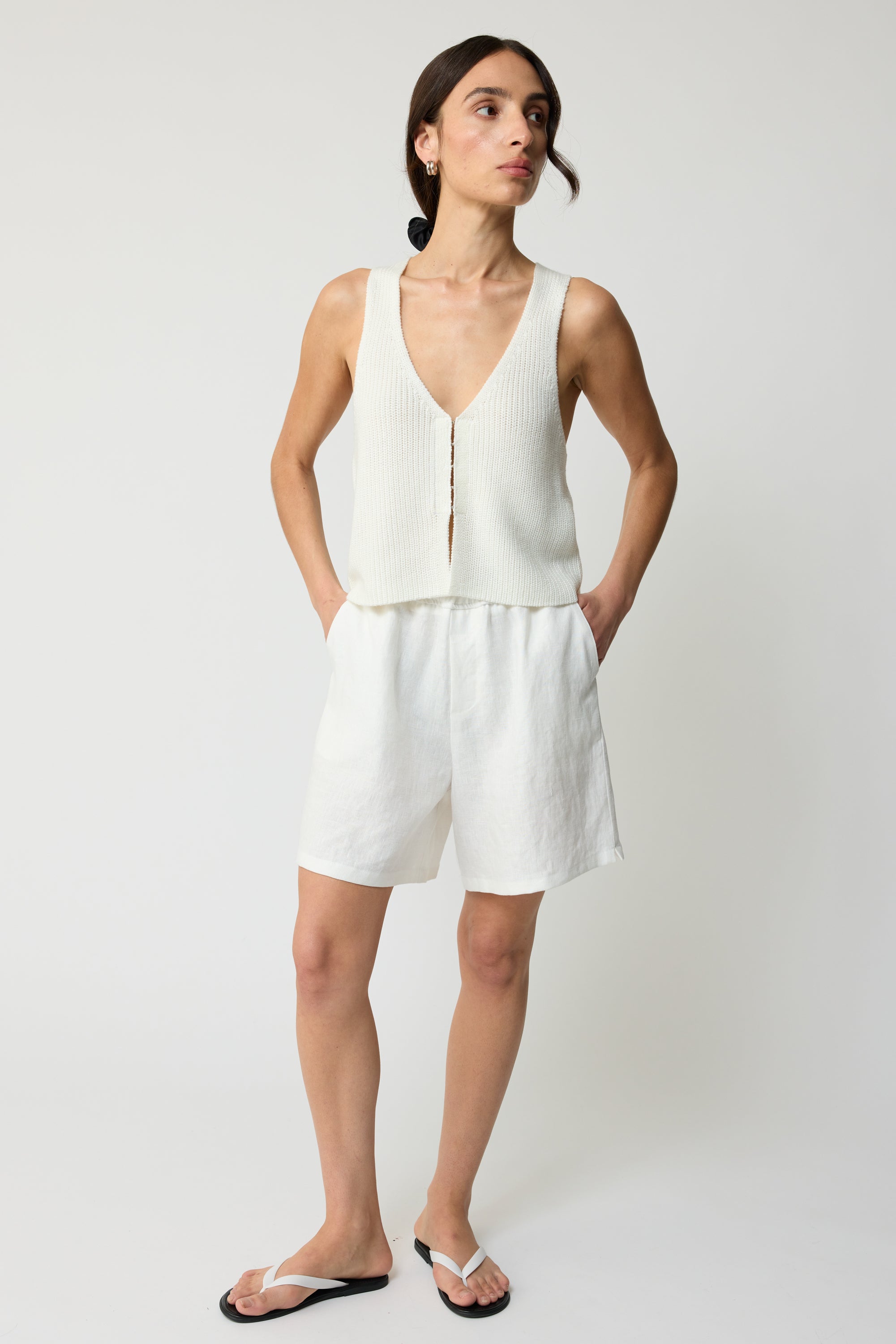 Knit V Neck Vest - Almina Concept 