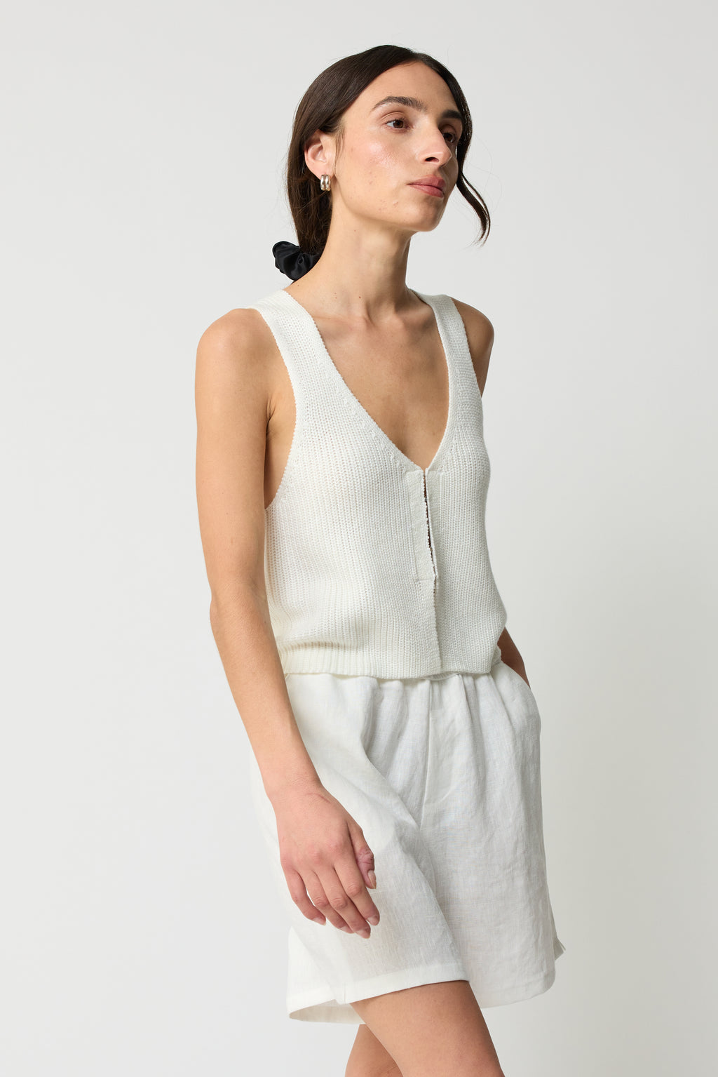 Knit V Neck Vest - Almina Concept 