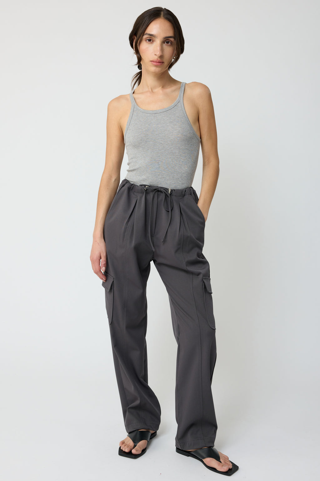 Elastic Ankle Cargo Pants - Almina Concept 