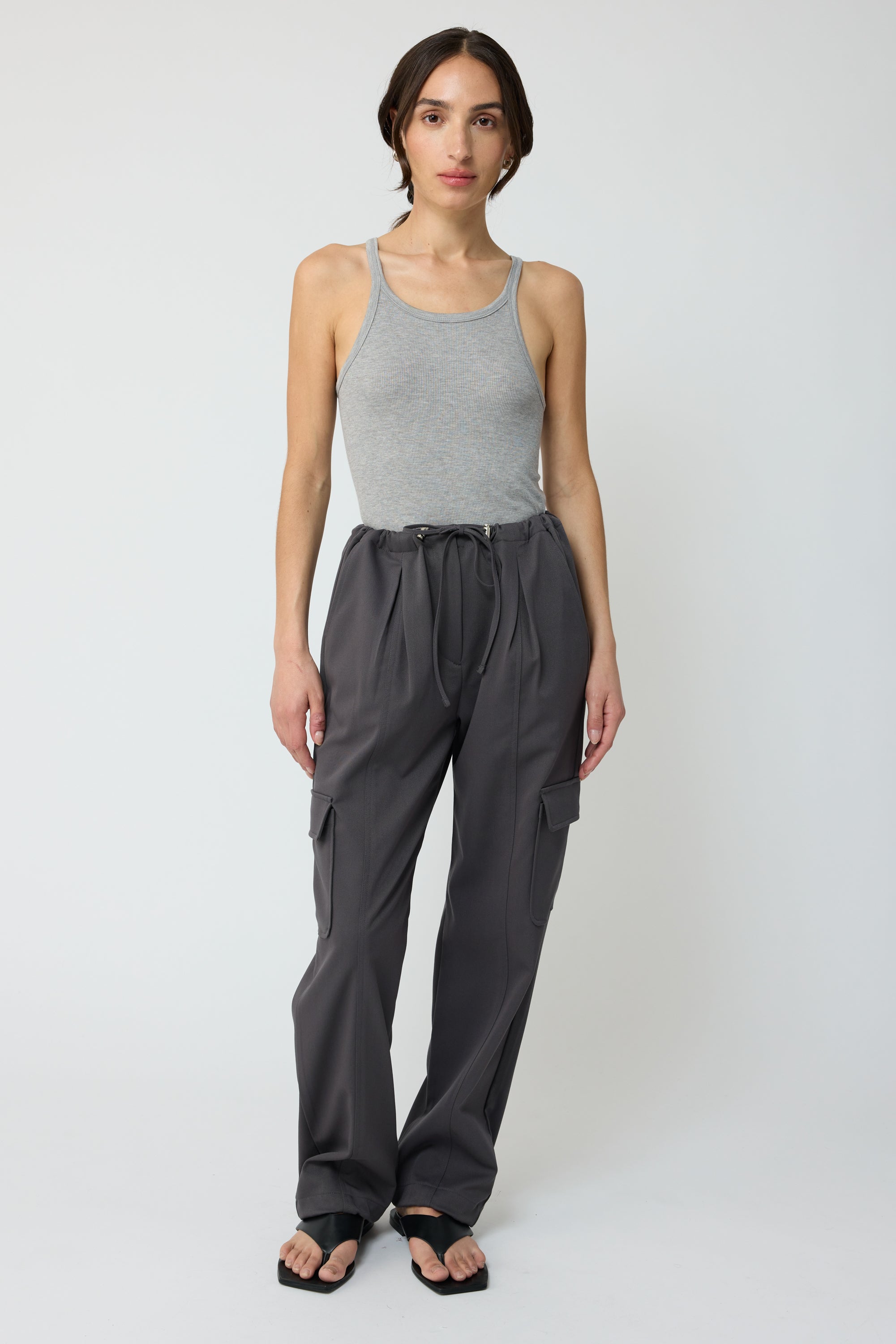 Elastic Ankle Cargo Pants - Almina Concept 