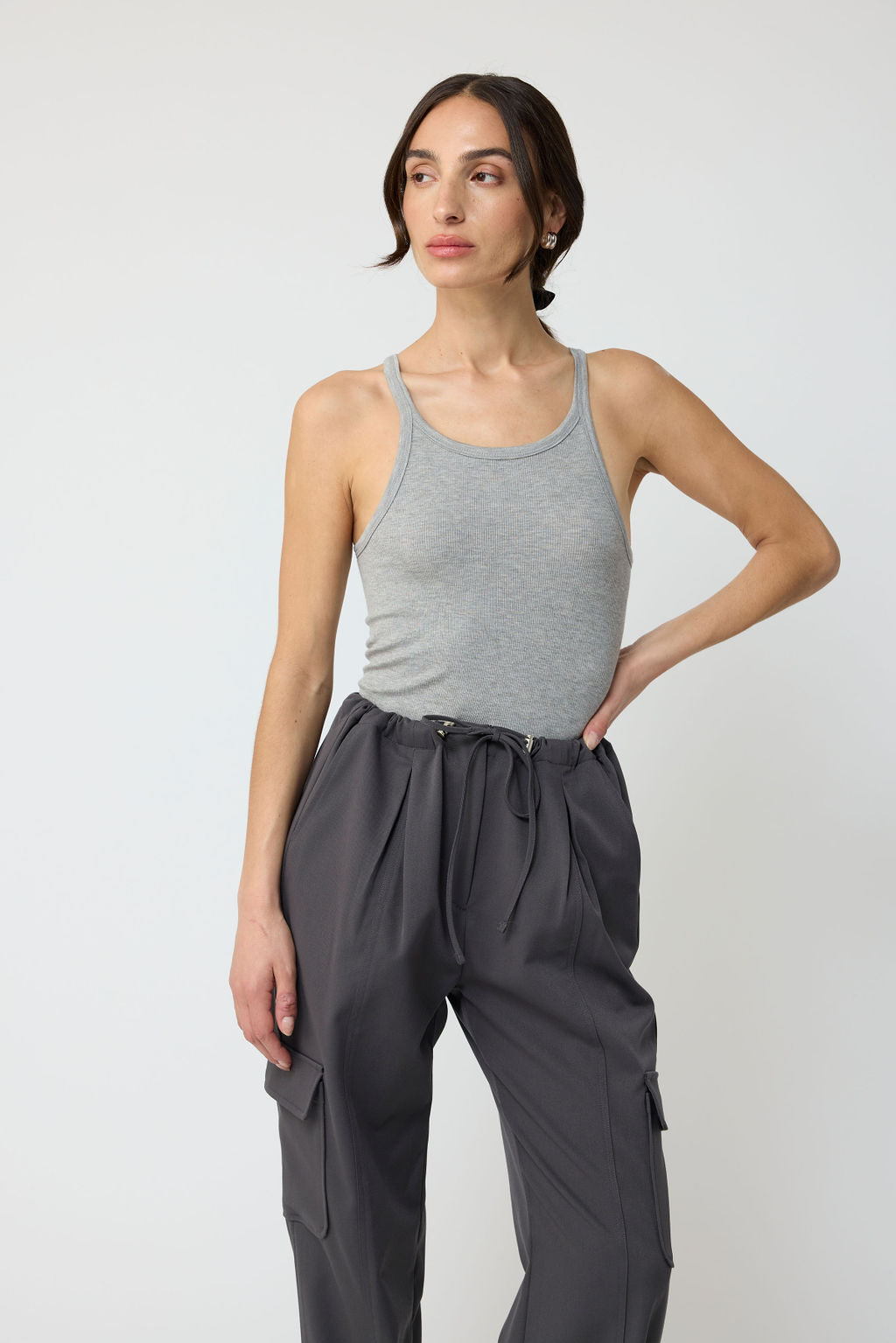 Cropped Rib Tank - Almina Concept 