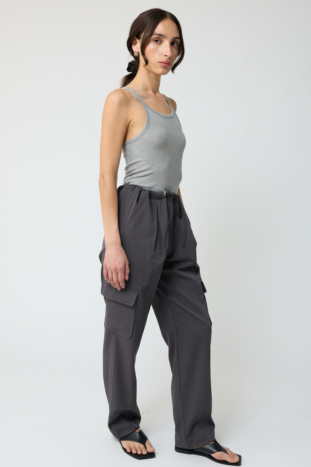 Elastic Ankle Cargo Pants - Almina Concept 