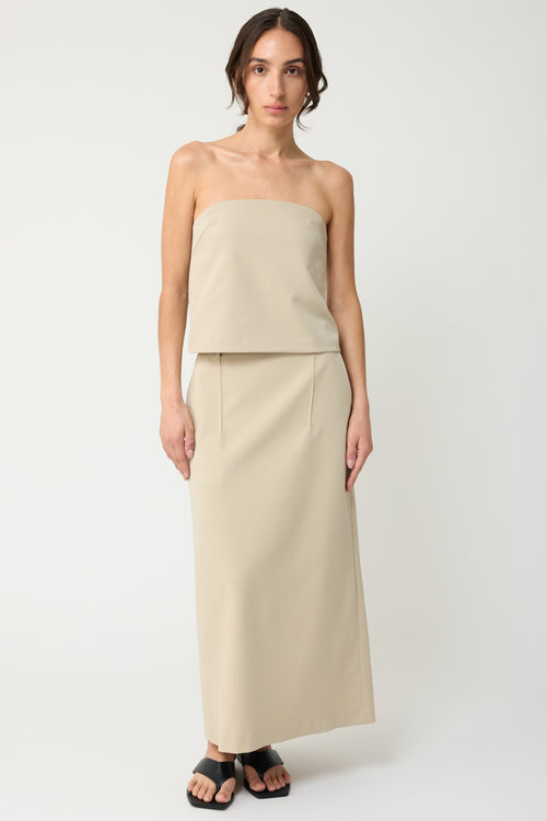 Back Slit Midi Skirt - Almina Concept 