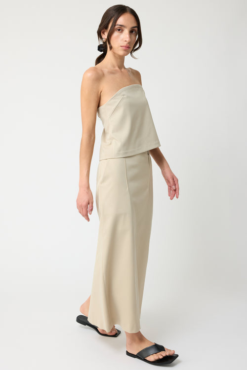 Back Slit Midi Skirt - Almina Concept 