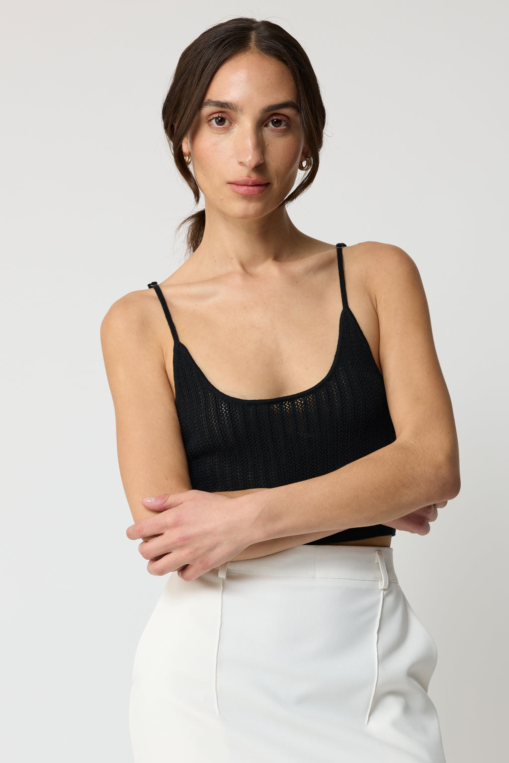 Cropped Knit Cami Top - Almina Concept 