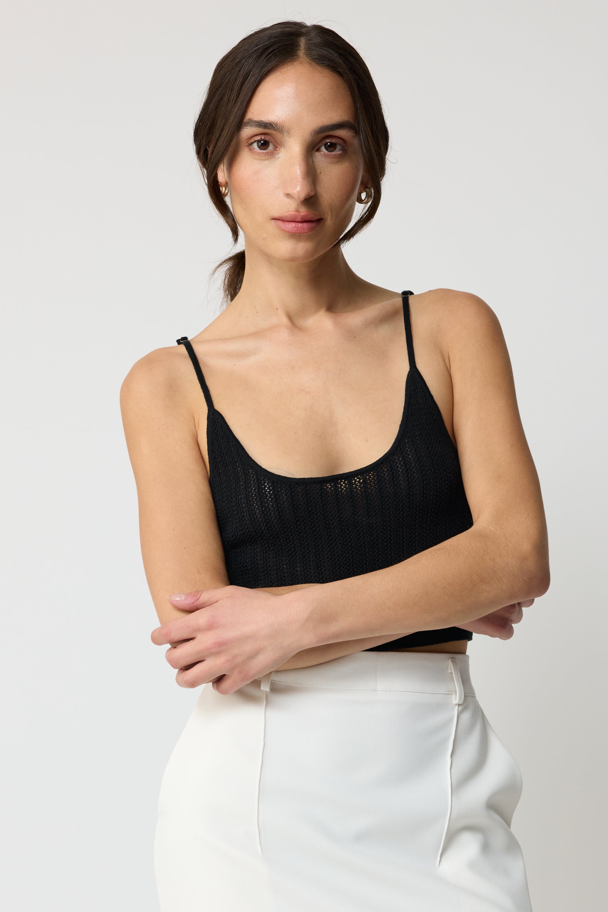 Cropped Knit Cami Top - Almina Concept 