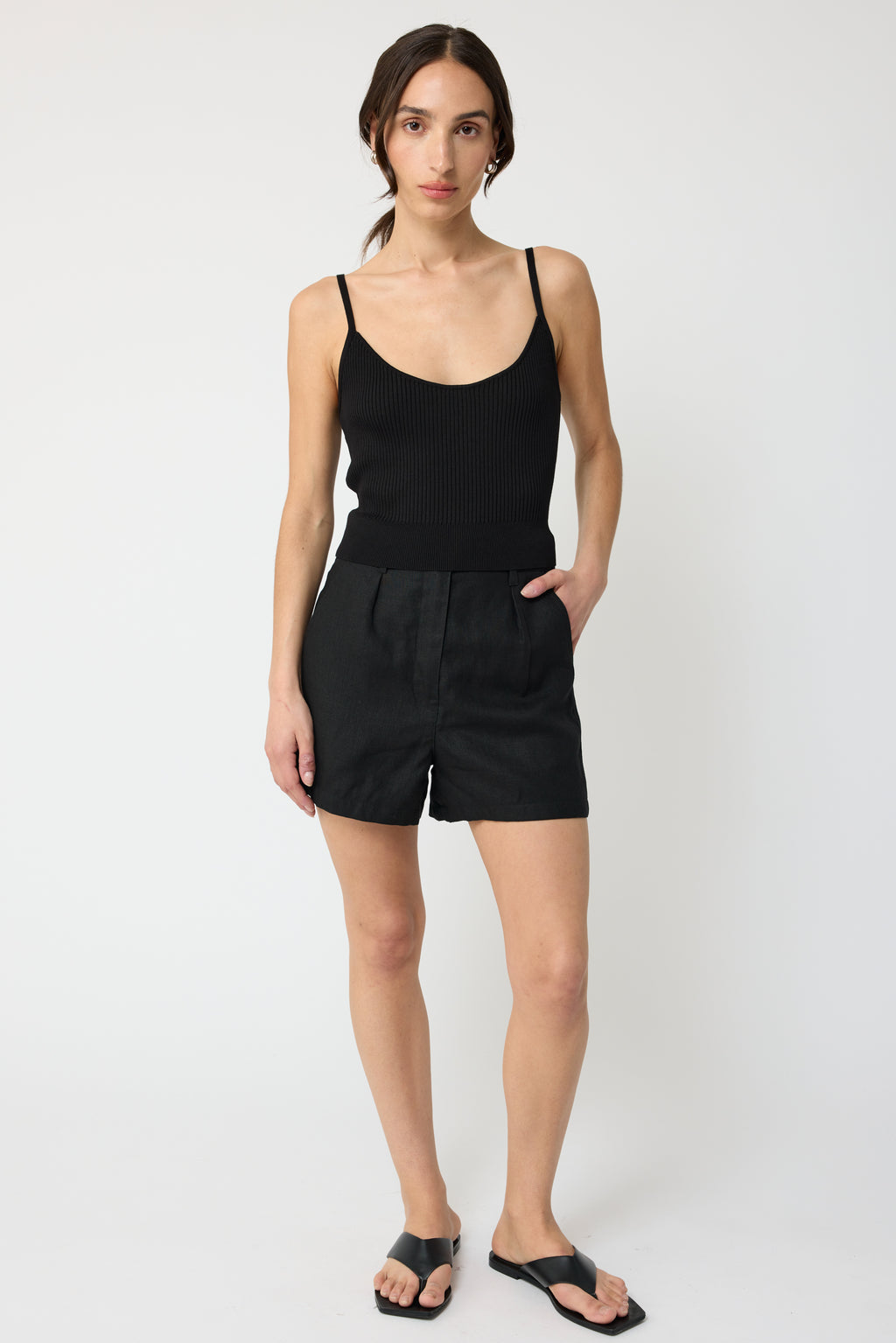 Linen Pleated Shorts - Almina Concept 