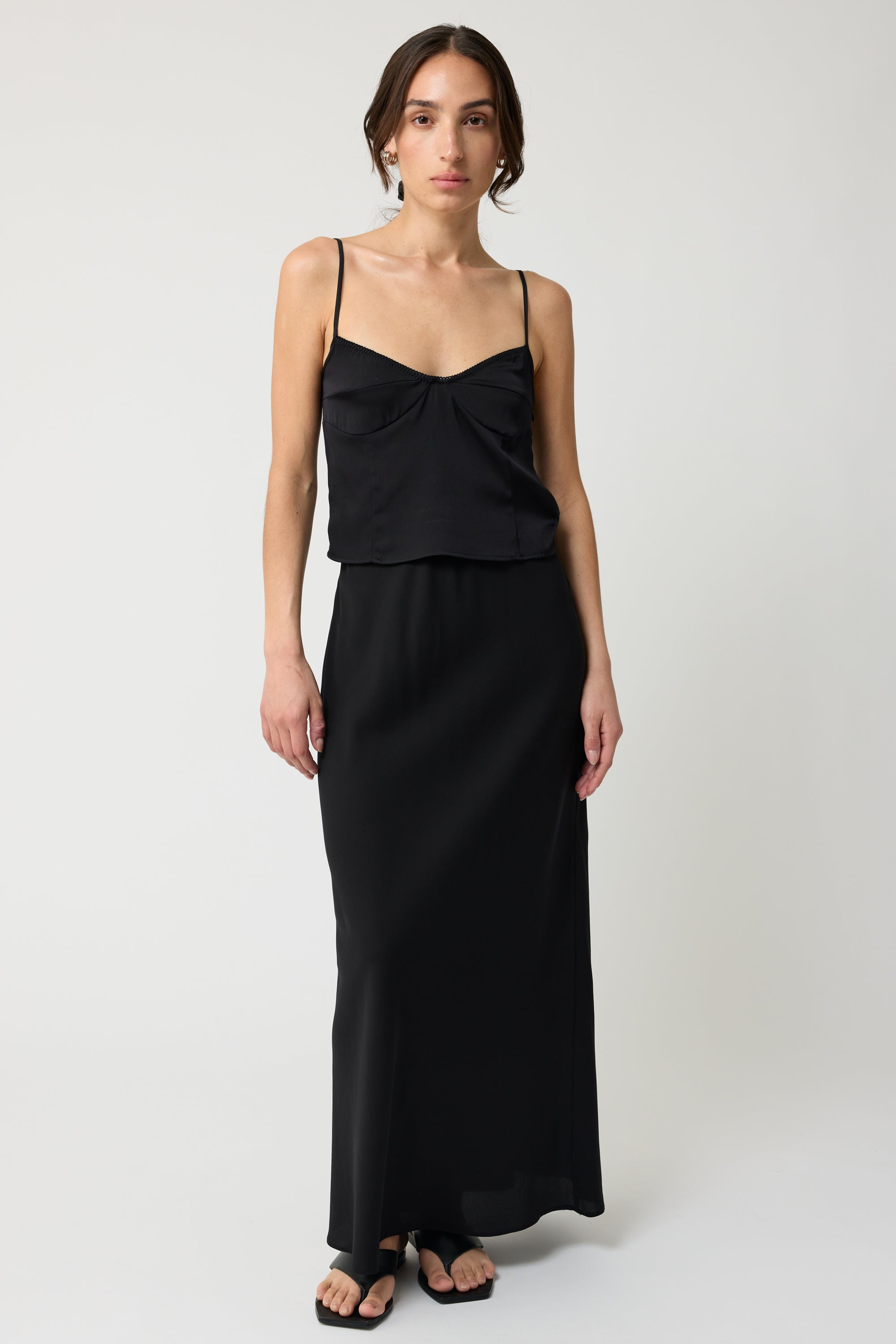 Plunged Neck Silk Cami - Almina Concept 