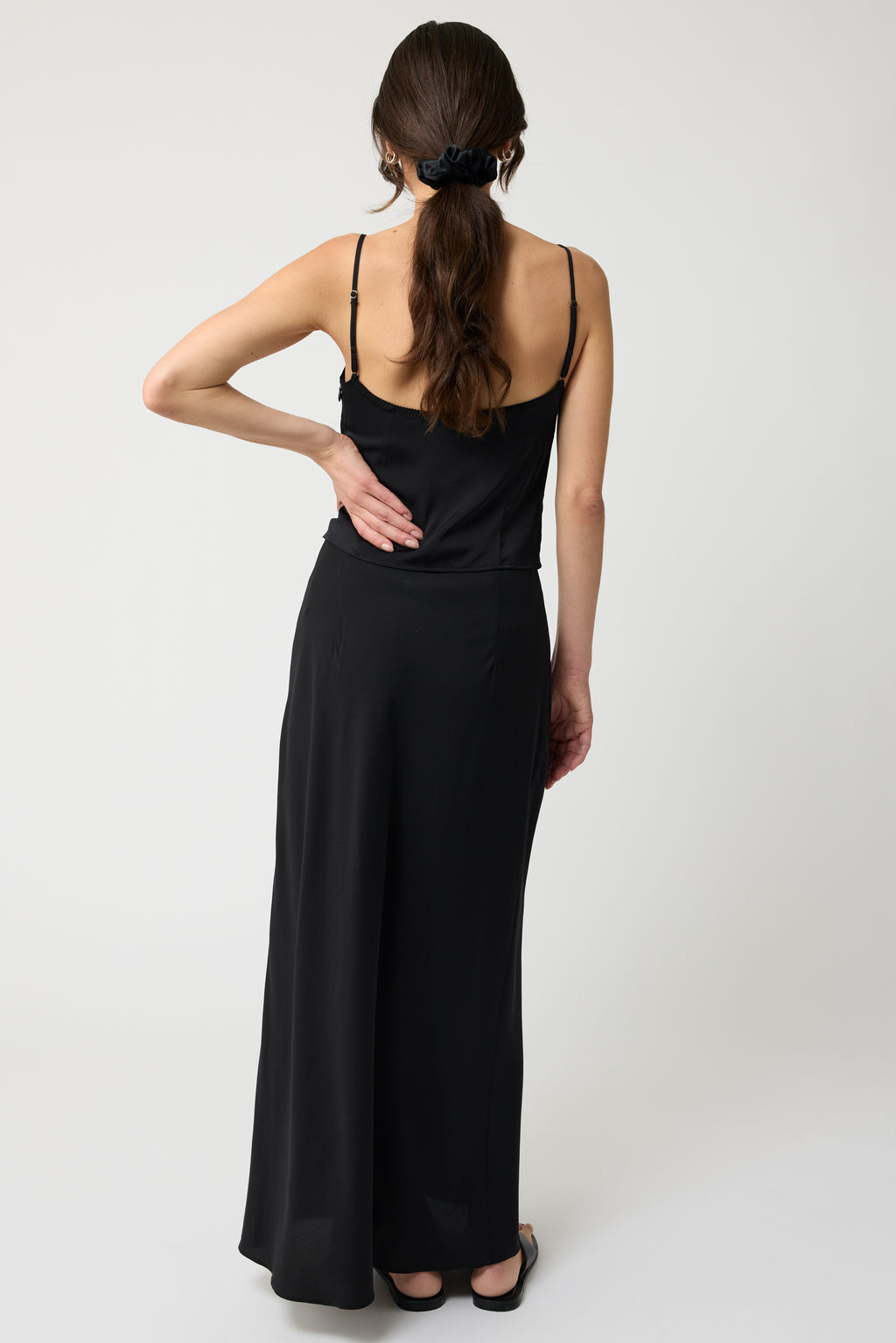 Plunged Neck Silk Cami - Almina Concept 