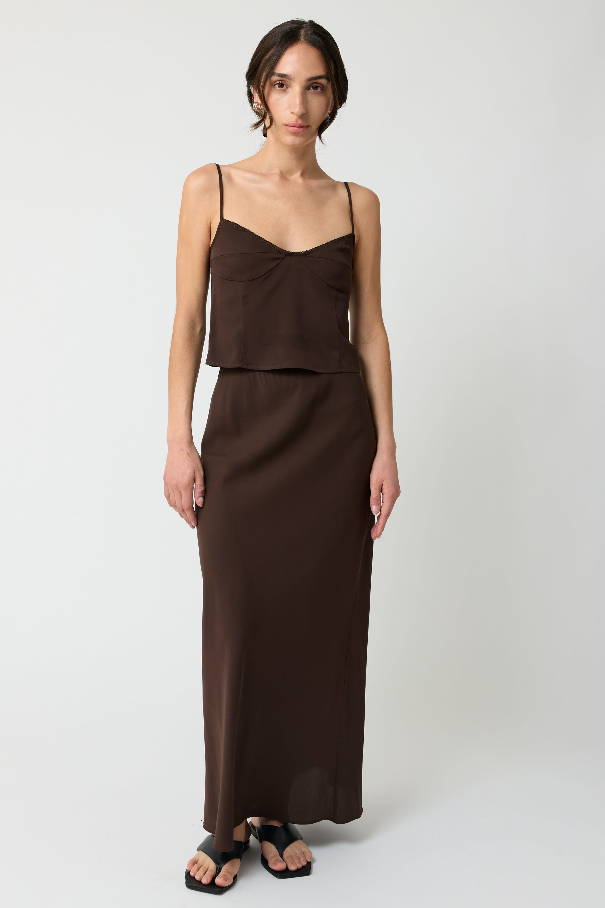 Plunged Neck Silk Cami - Almina Concept 