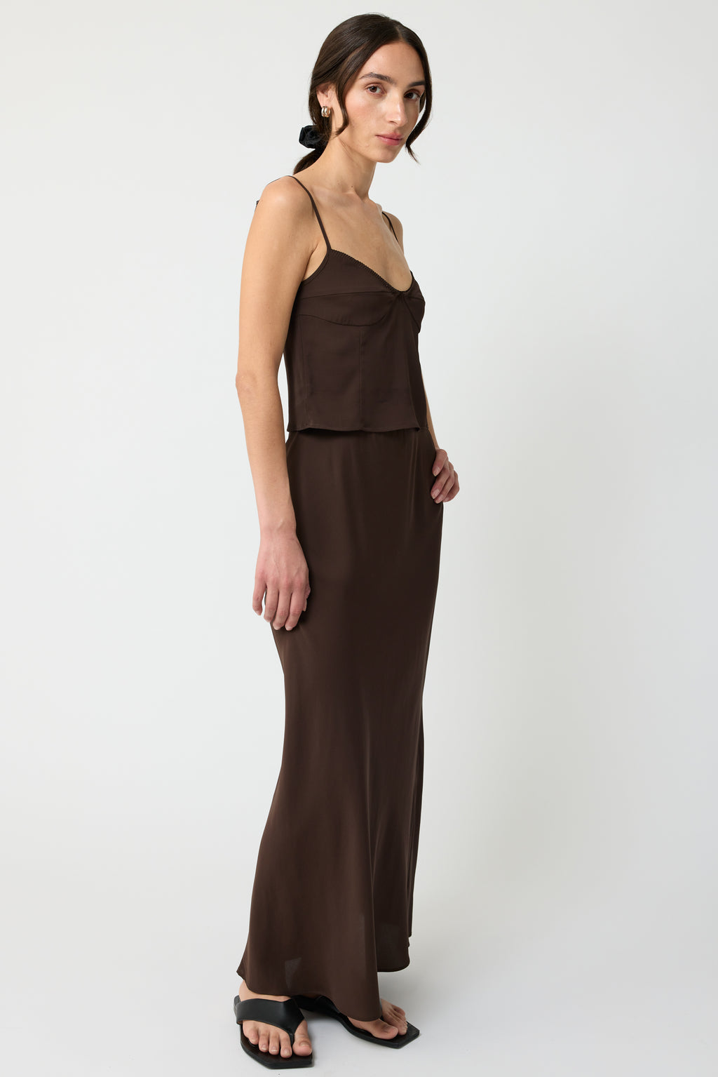 Plunged Neck Silk Cami - Almina Concept 