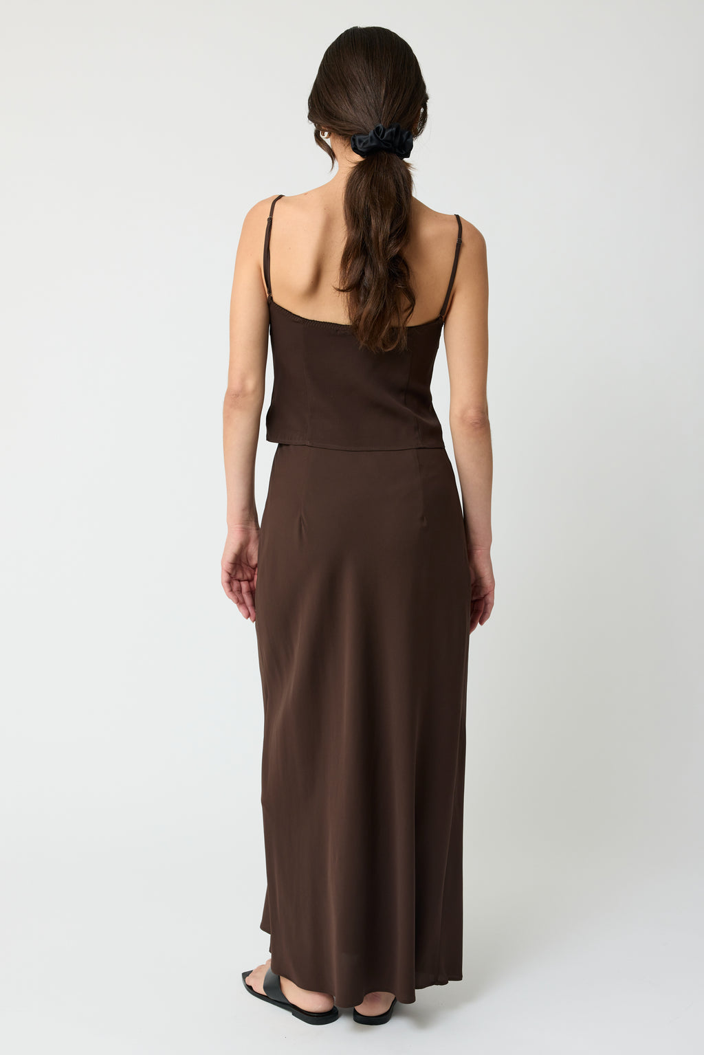 Plunged Neck Silk Cami - Almina Concept 