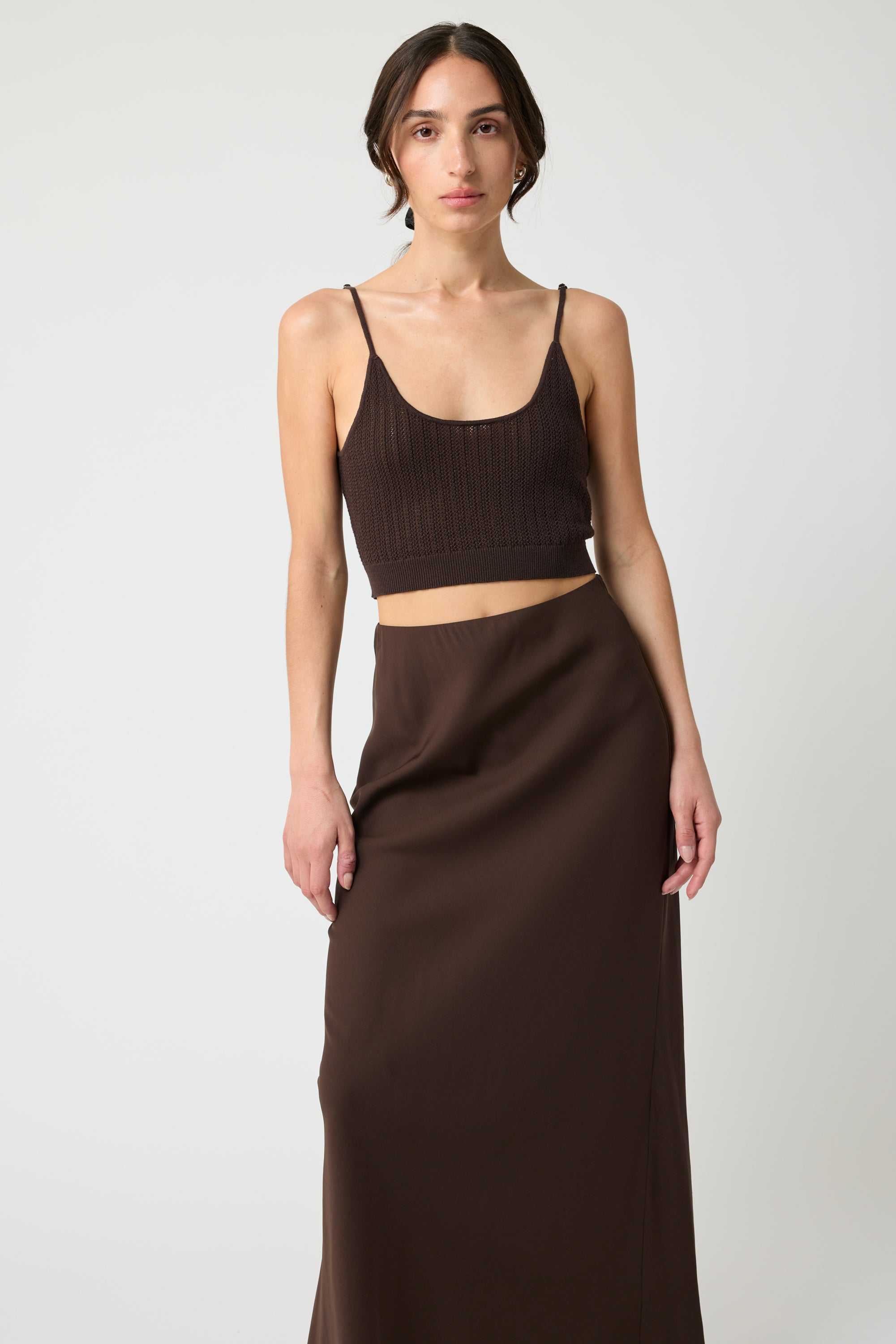 Cropped Knit Cami Top - Almina Concept 