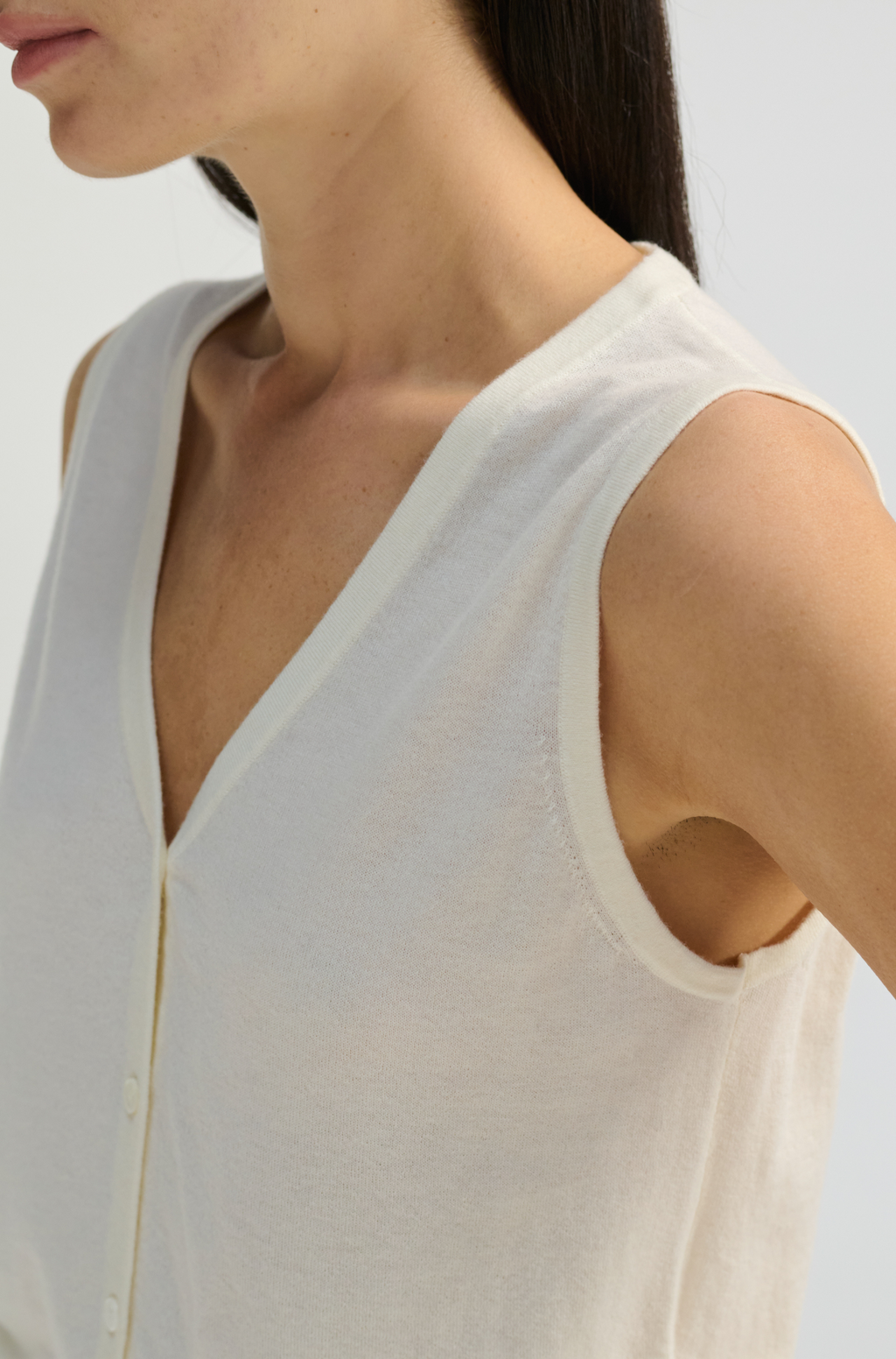 Knit Button Closure Vest - Almina Concept 