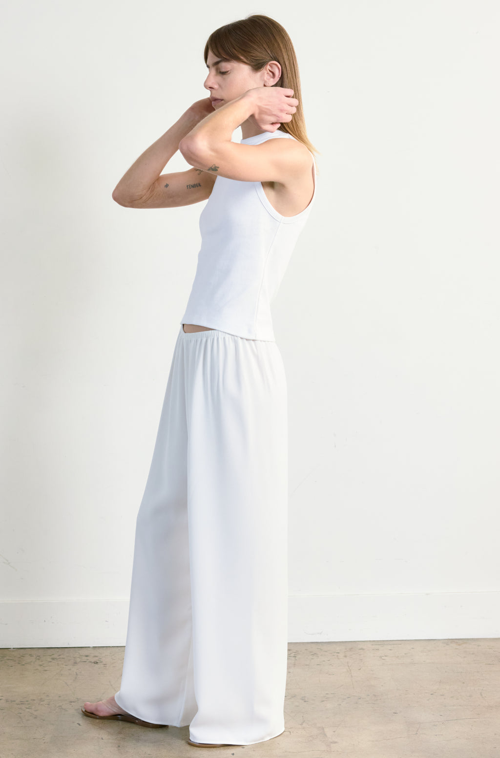 Wide Leg Pull On Pant - Almina Concept 