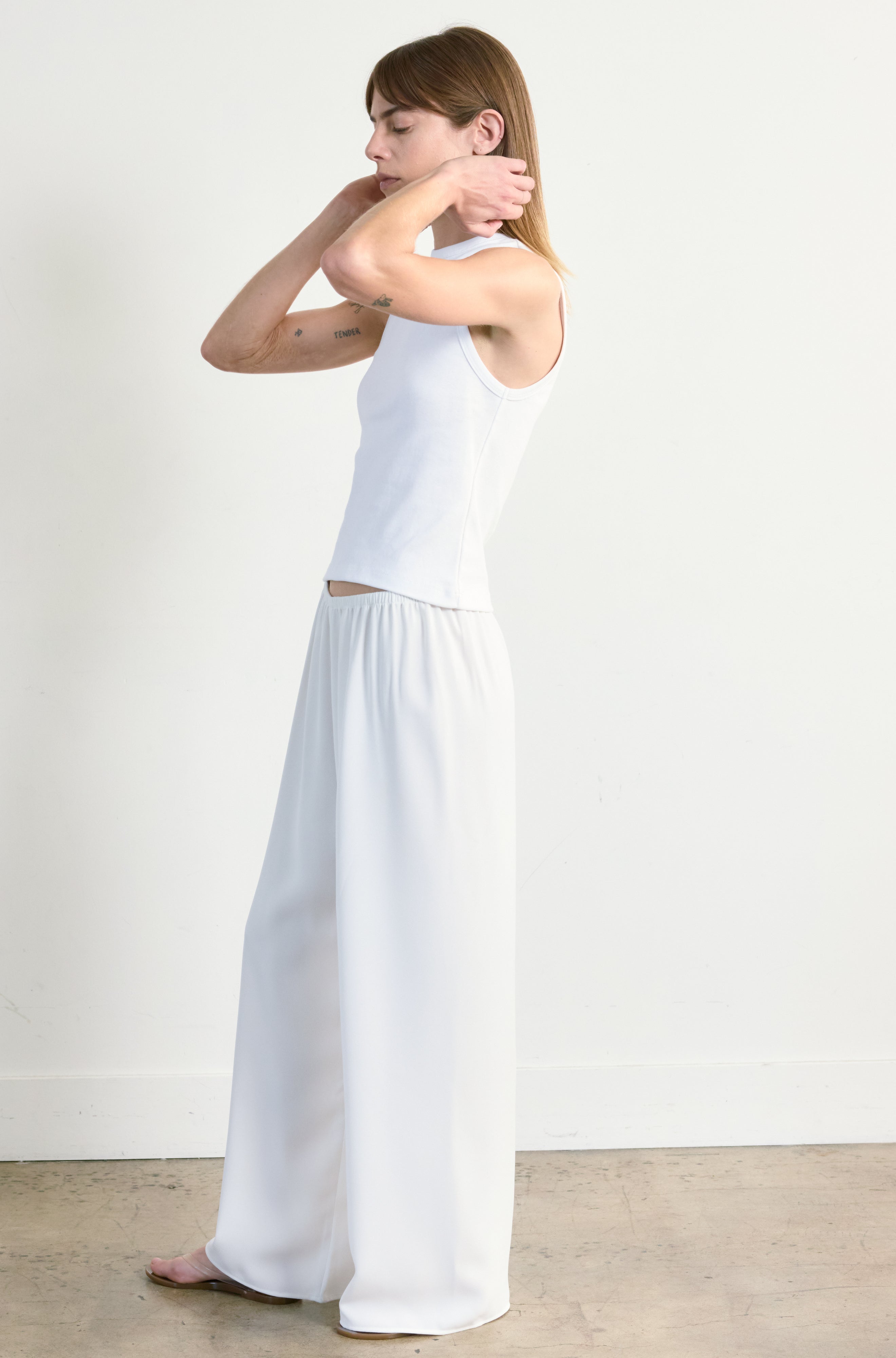 Wide Leg Pull On Pant - Almina Concept 