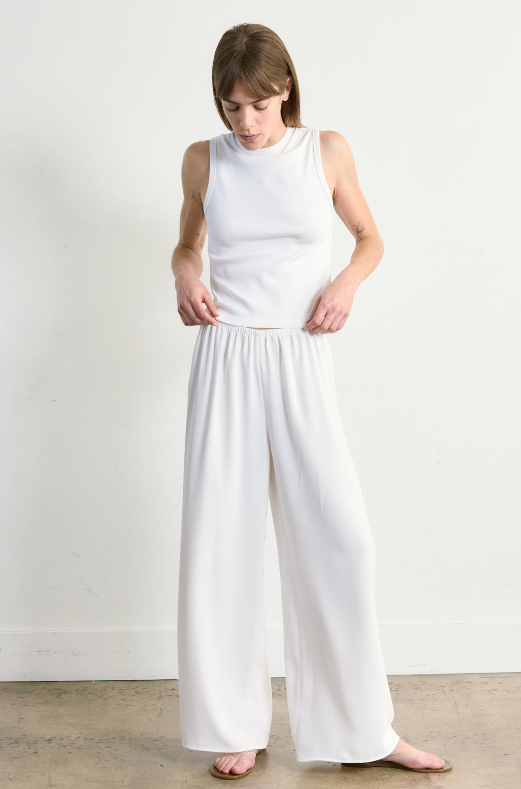 Wide Leg Pull On Pant - Almina Concept 