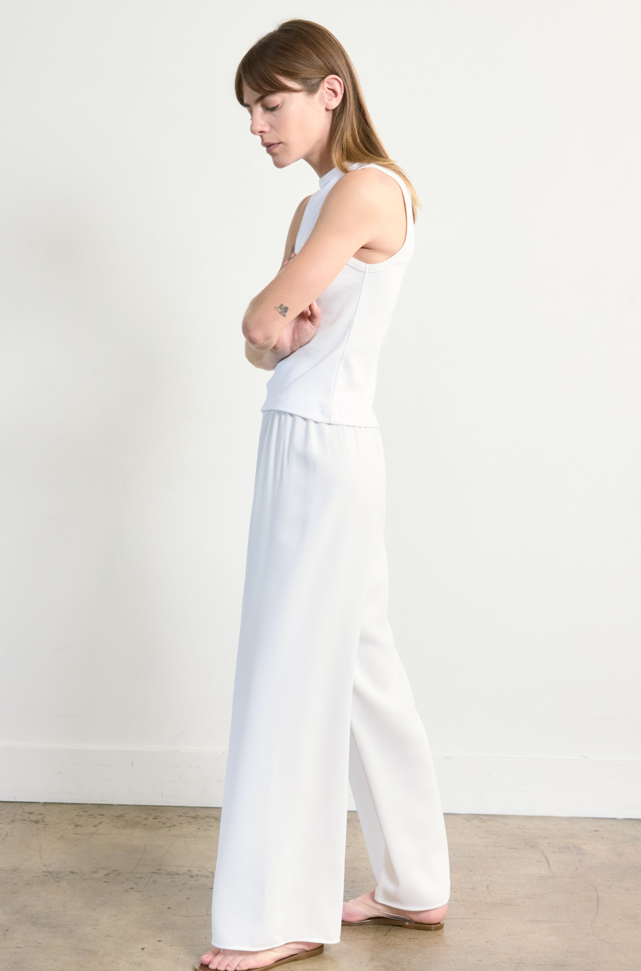 Wide Leg Pull On Pant - Almina Concept 