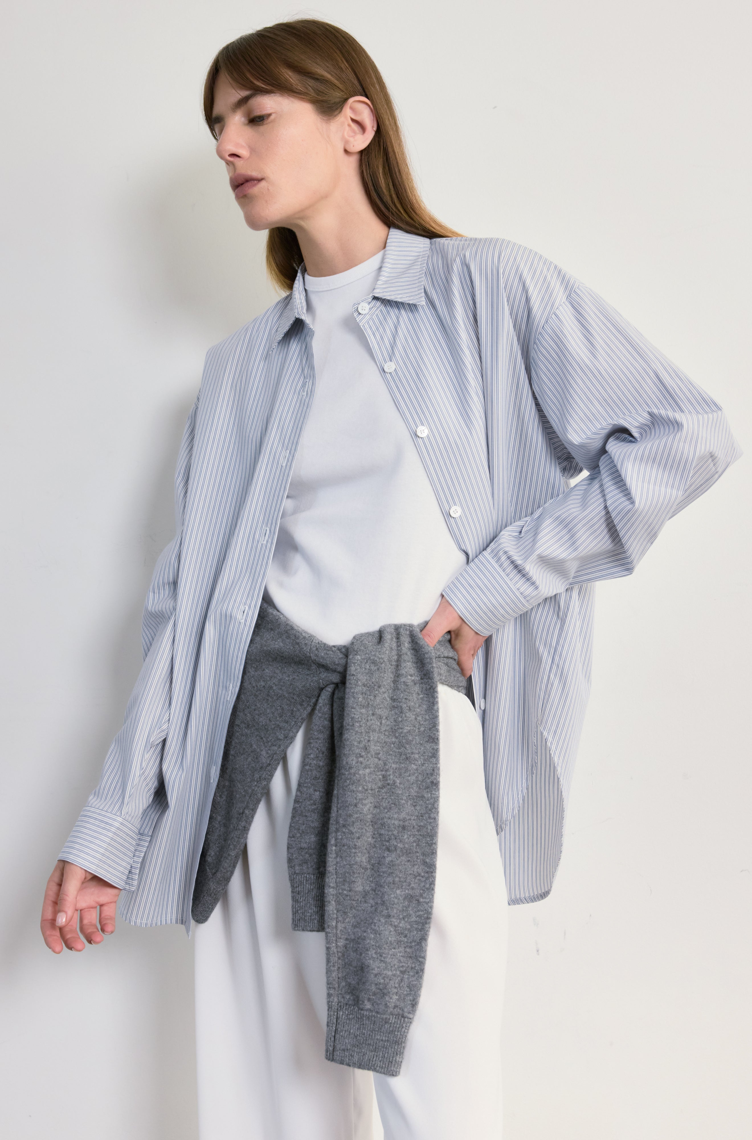 Oversized Cotton Shirt - Almina Concept 