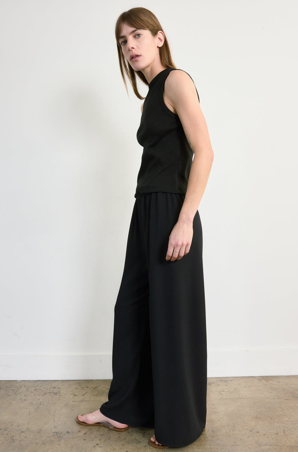 Wide Leg Pull On Pant - Almina Concept 