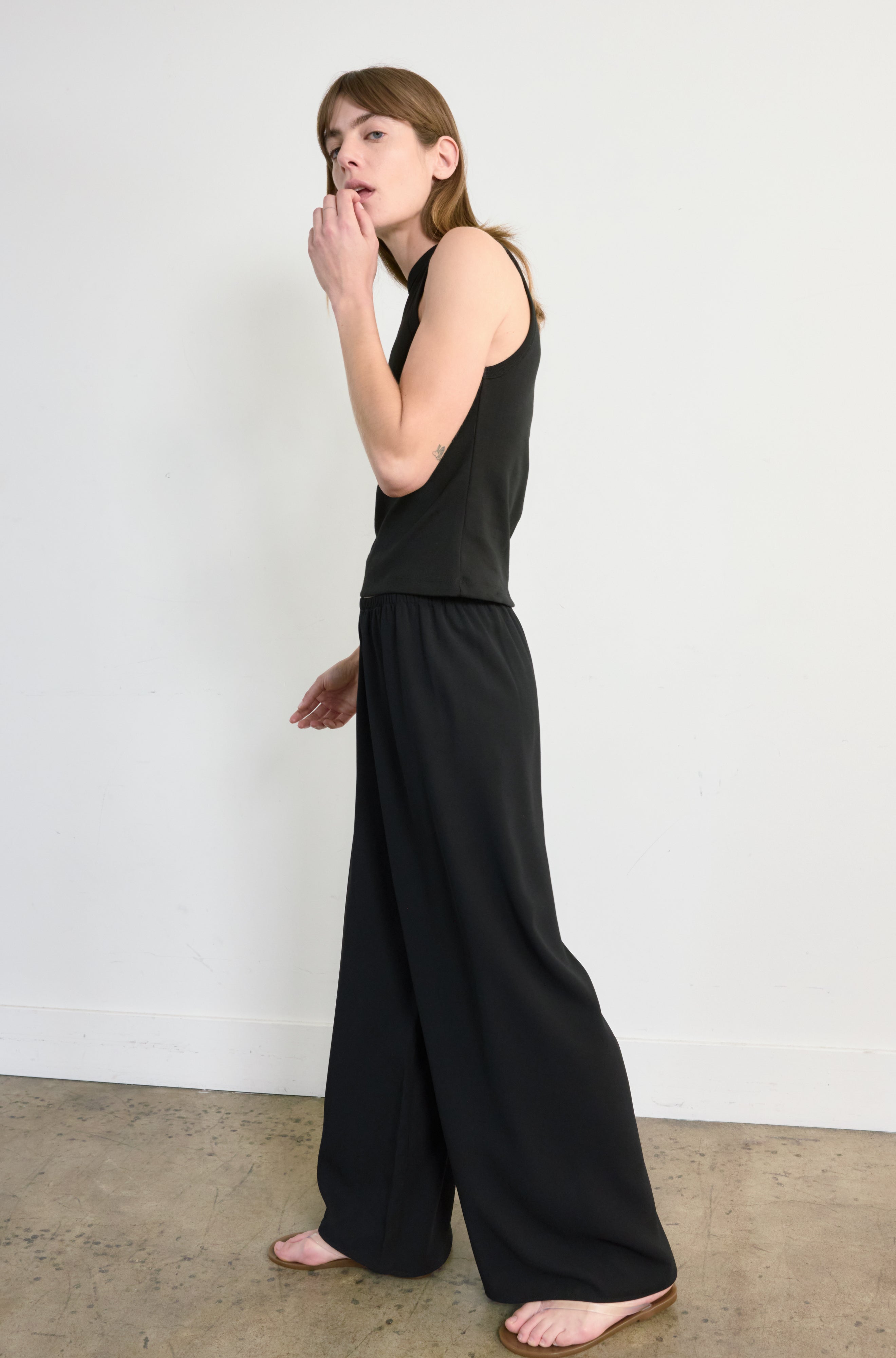 Wide Leg Pull On Pant - Almina Concept 