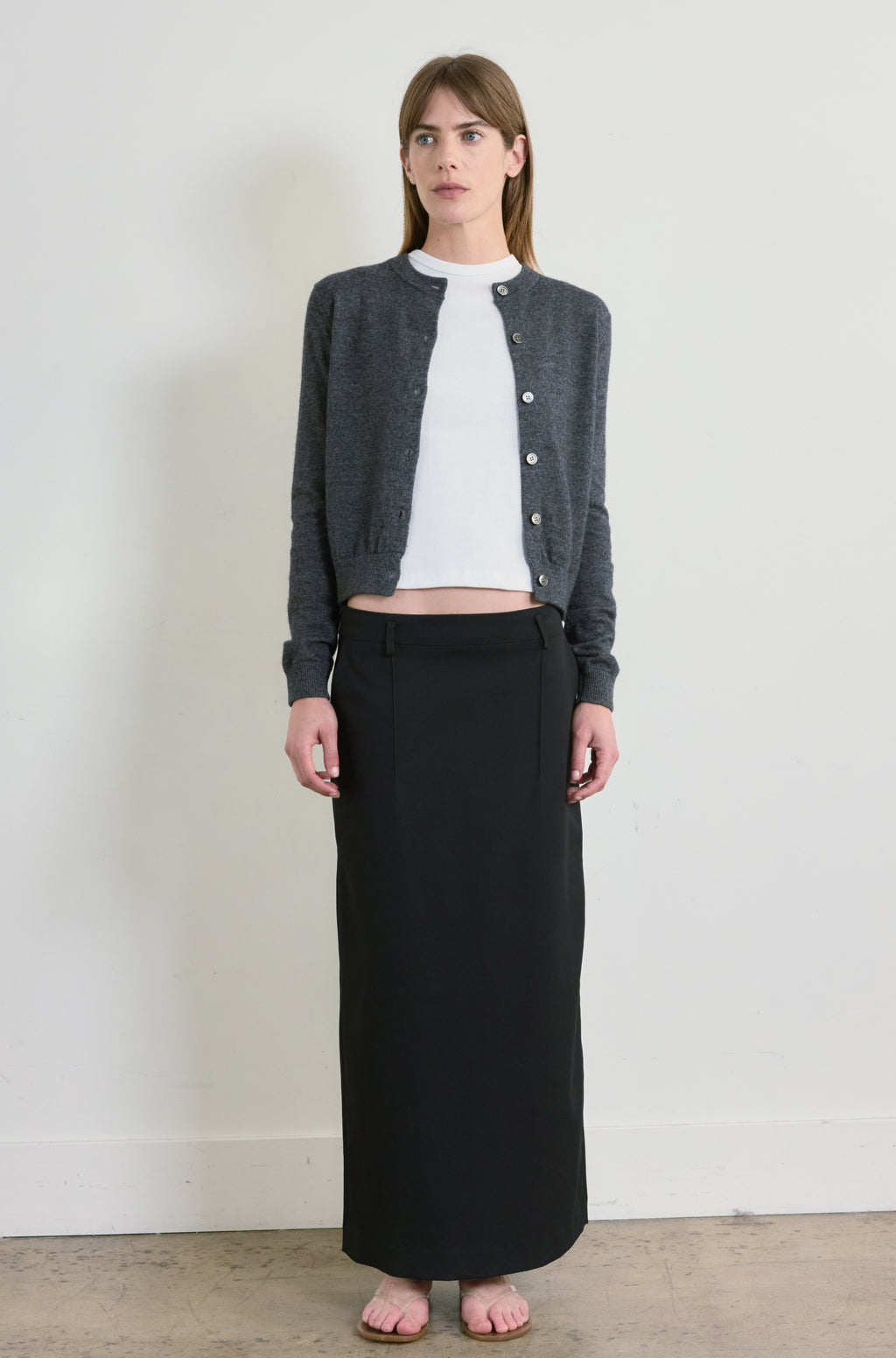 Classic Crew Wool Cardigan - Almina Concept 