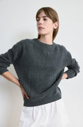 Ribbed Wool Crewneck Sweater - Almina Concept 