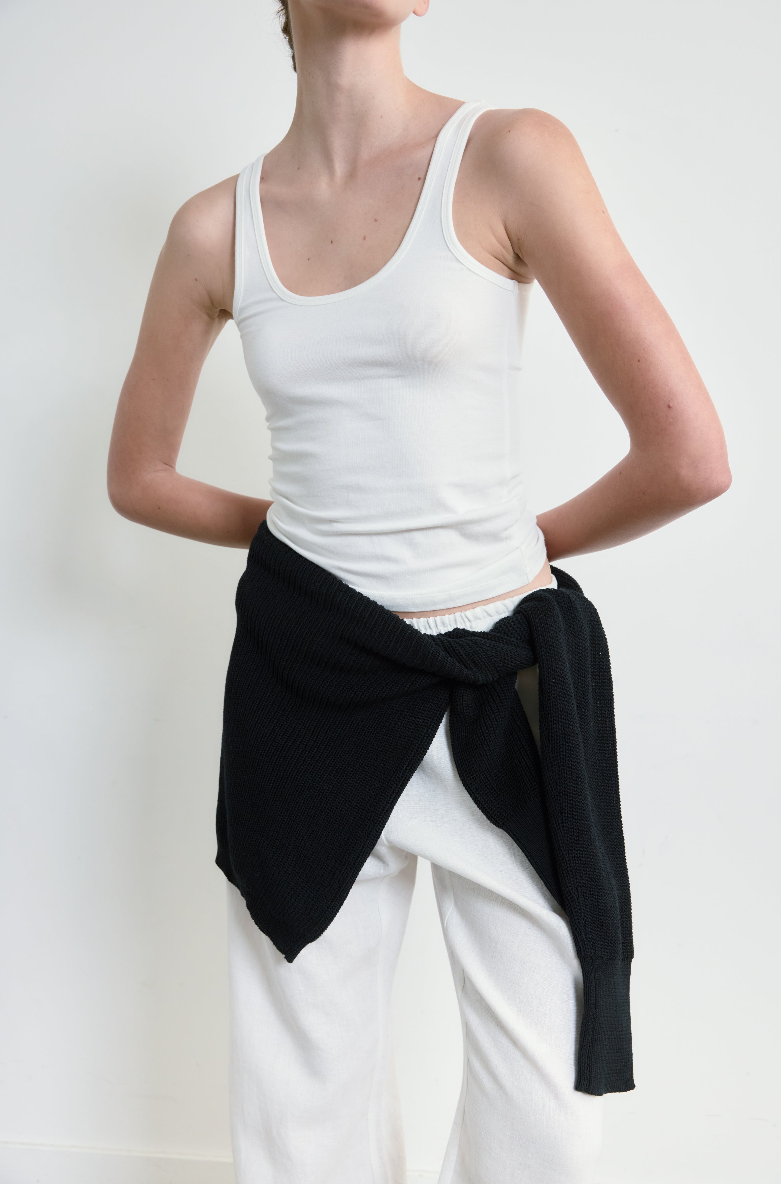 Almina Concept - Scoop Neck Tank in White