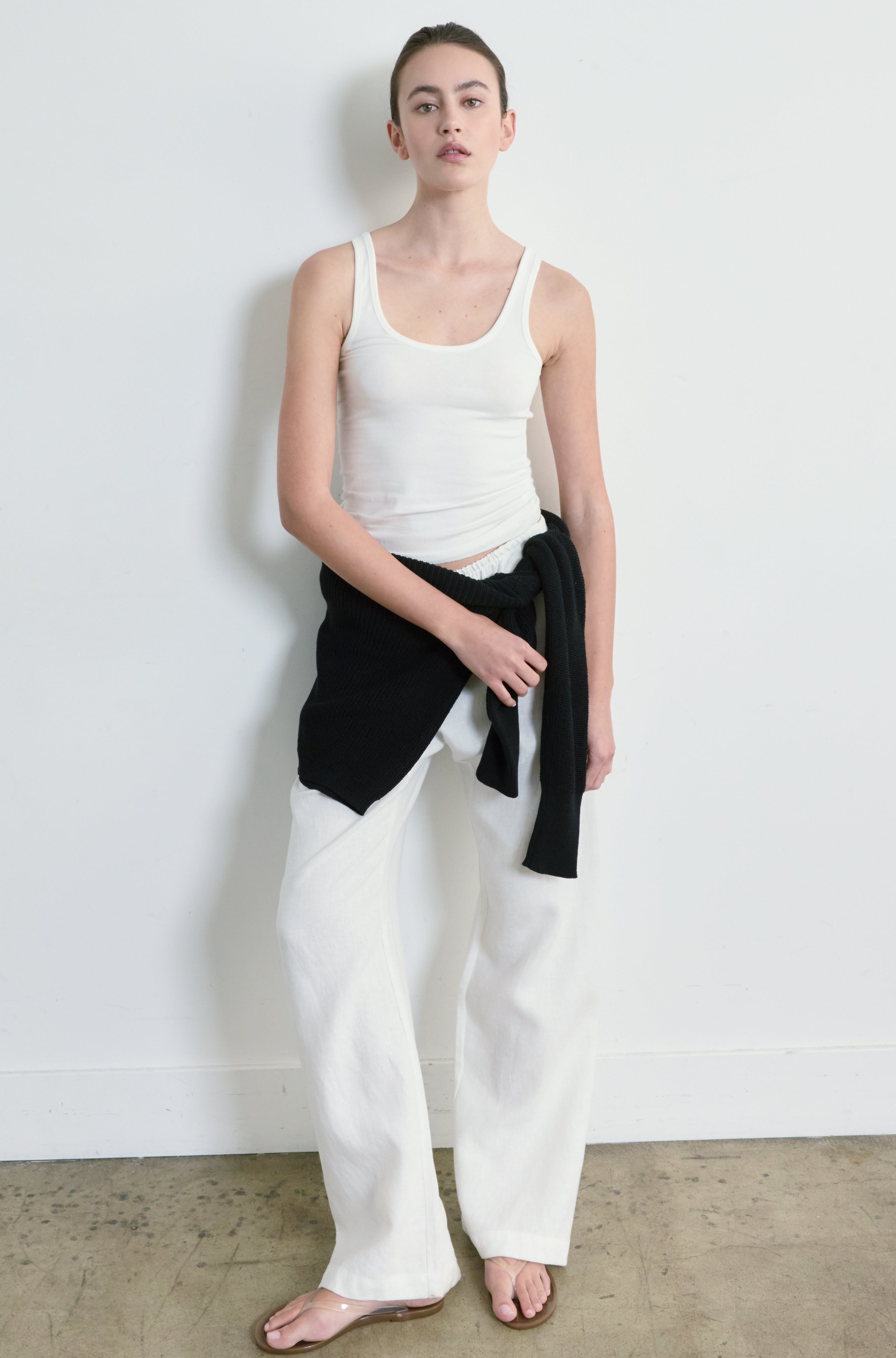 Almina Concept - Scoop Neck Tank in White