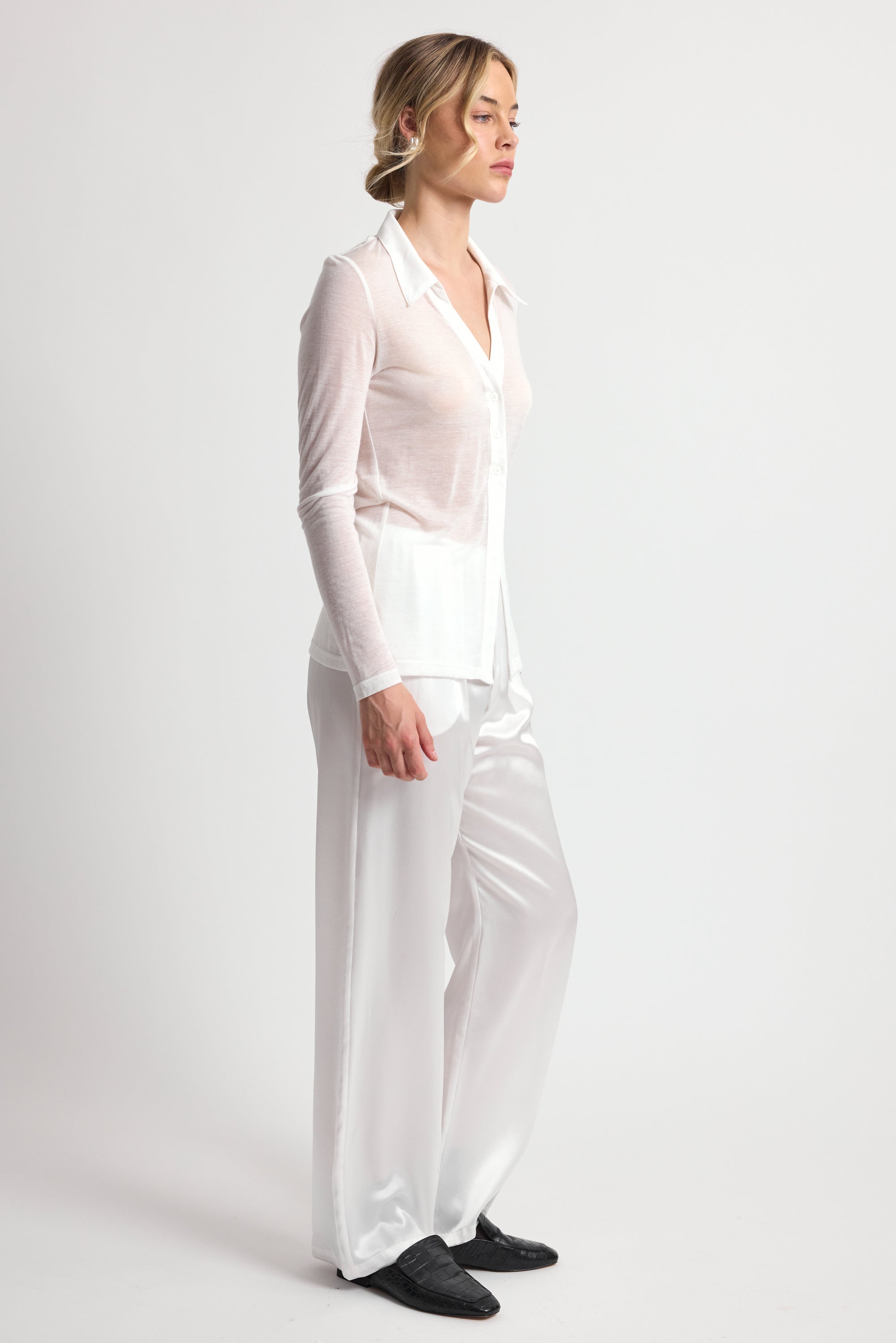 3 Button Knit Top - Almina Concept 