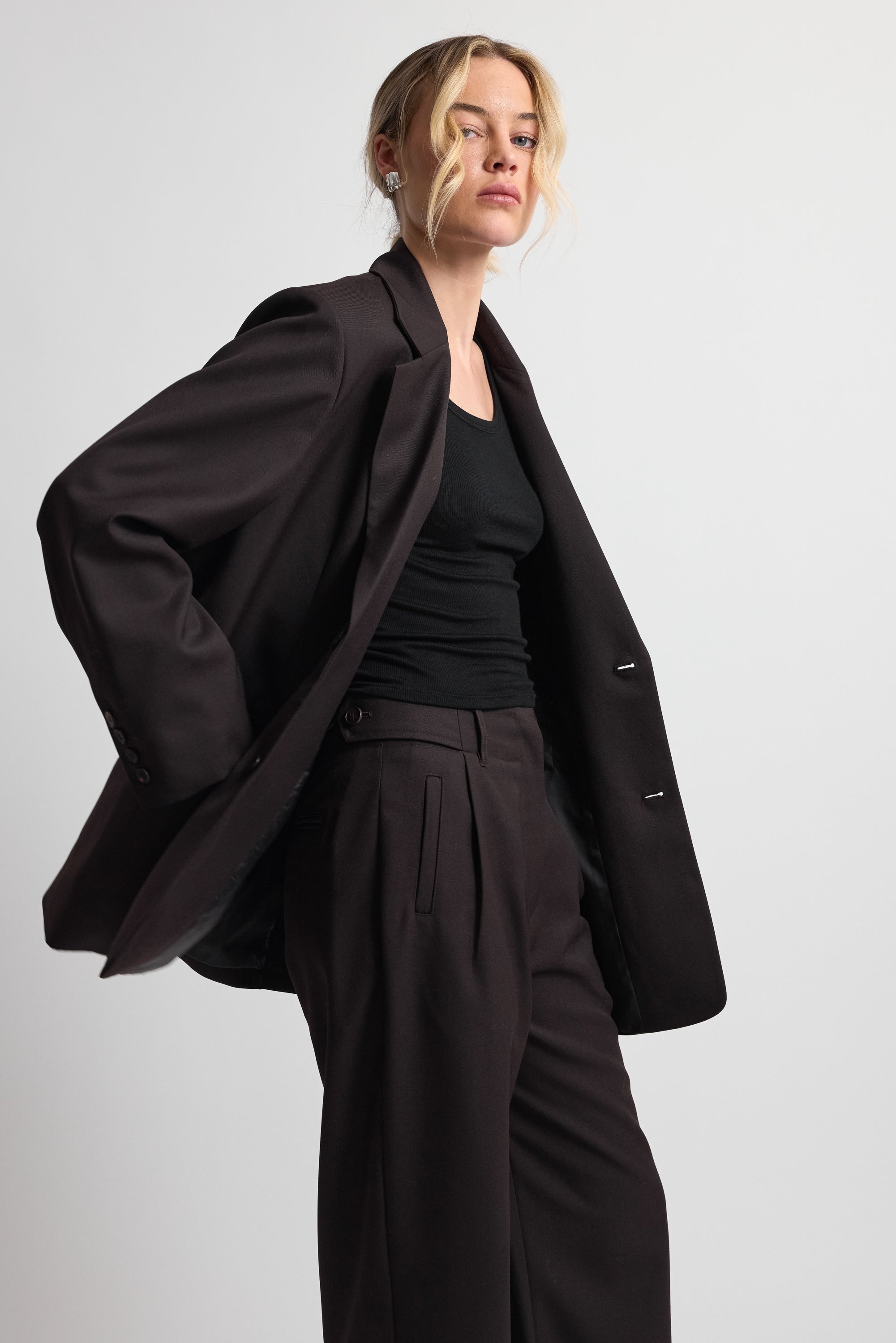 Oversized Double Button Blazer - Almina Concept 