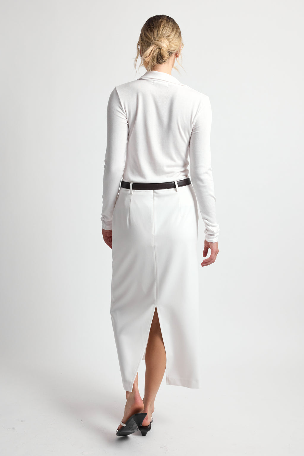 High Neck Button Up Long Sleeve - Almina Concept 