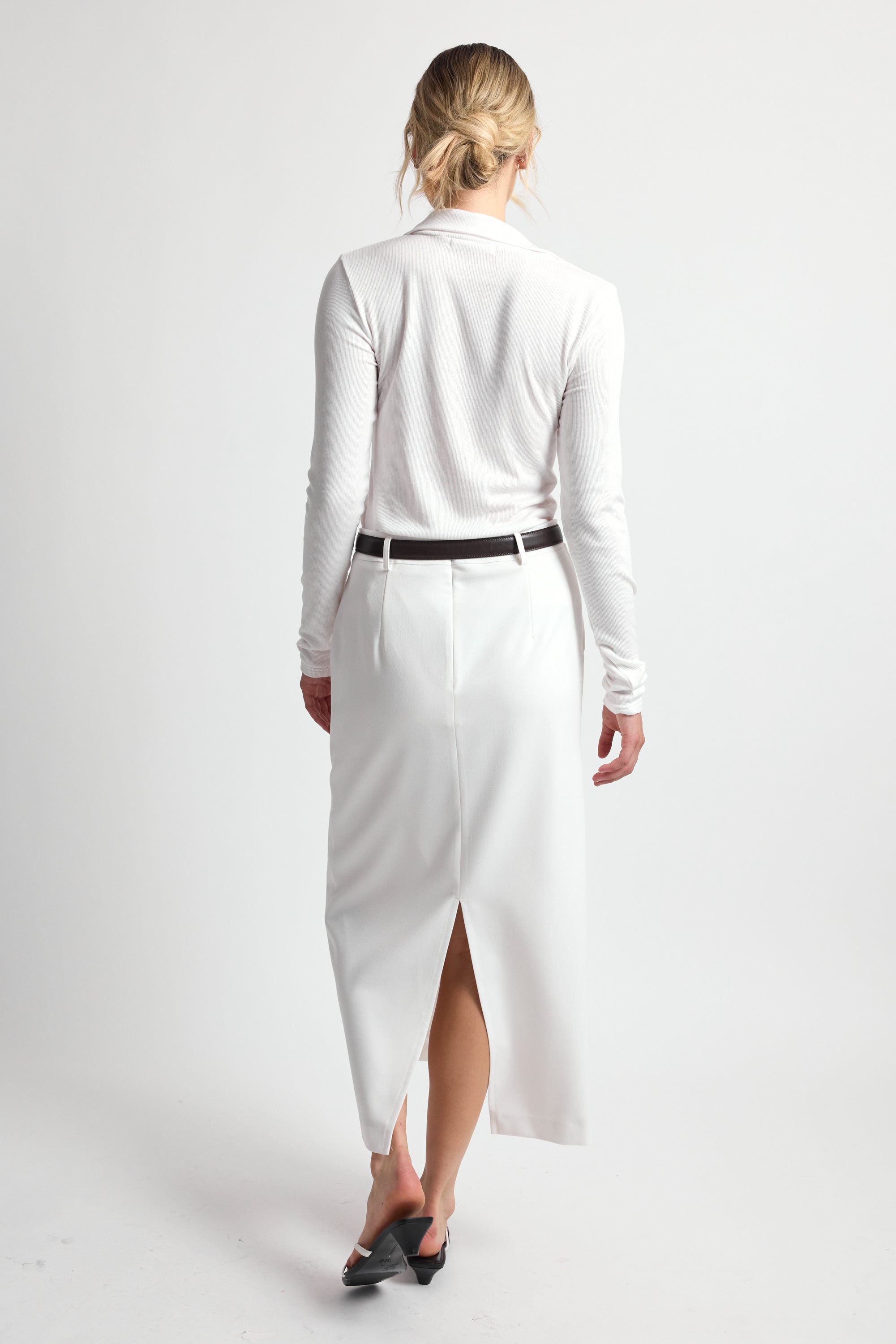 High Neck Button Up Long Sleeve - Almina Concept 